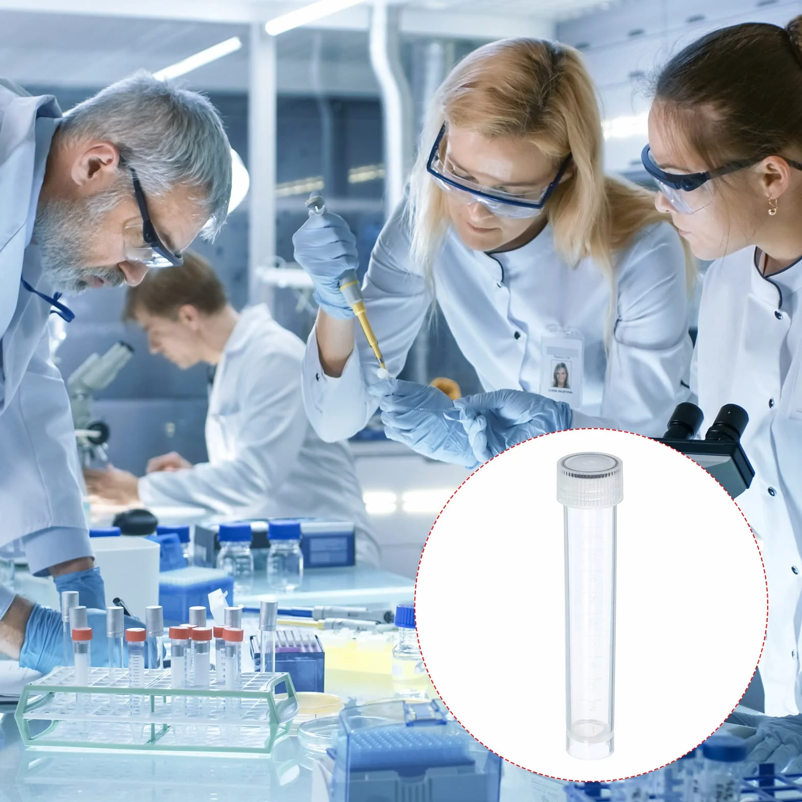 Plastikowe probówki testowe 10 ml 12 sztuk mrożone pojemniki do przechowywania laboratorium przezroczysta