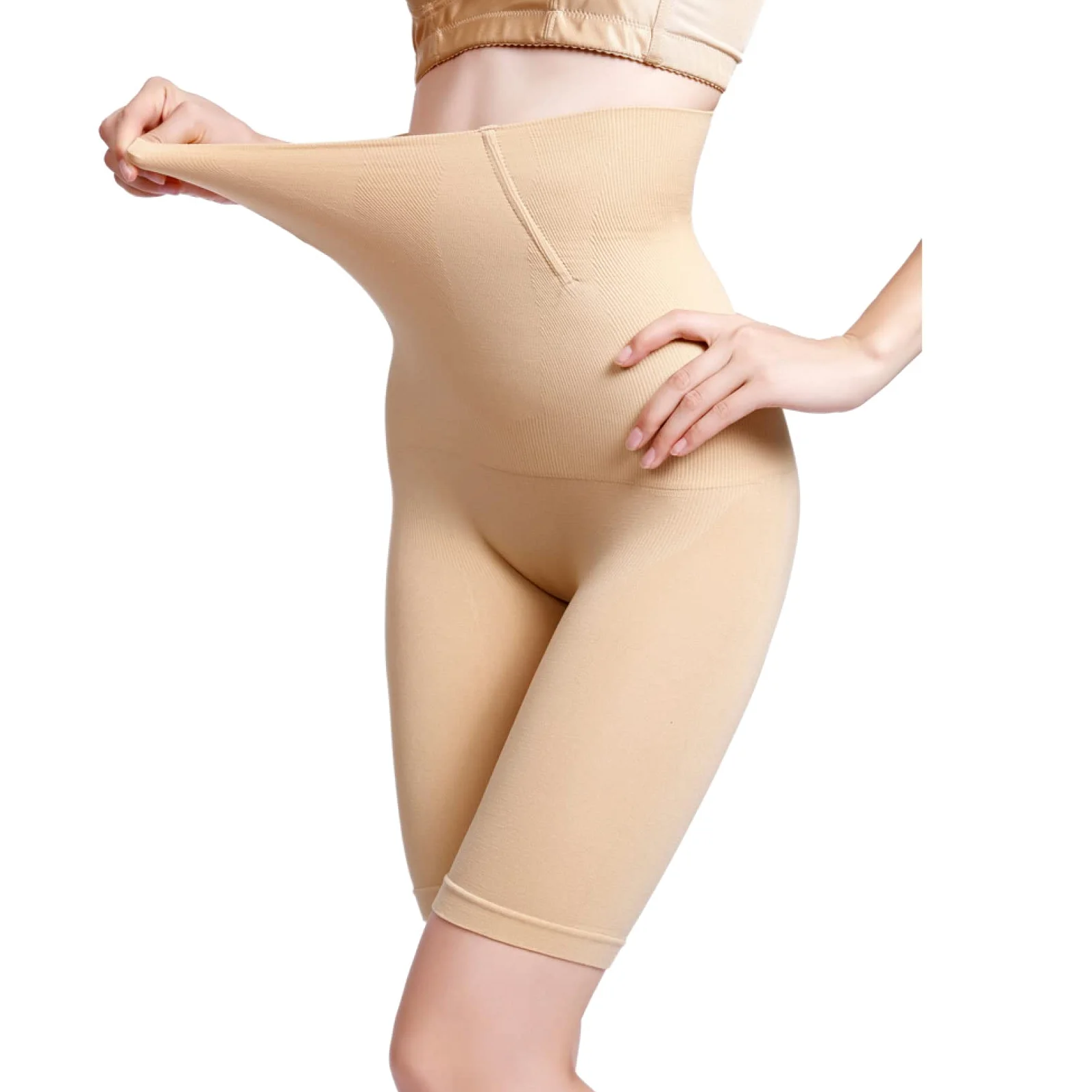 HLTYGWX Damskie legginsy udowe, krótkie spodenki z wysokim stanem, wyszczuplają brzuch, rajstopy, średniej wielkości body modelują