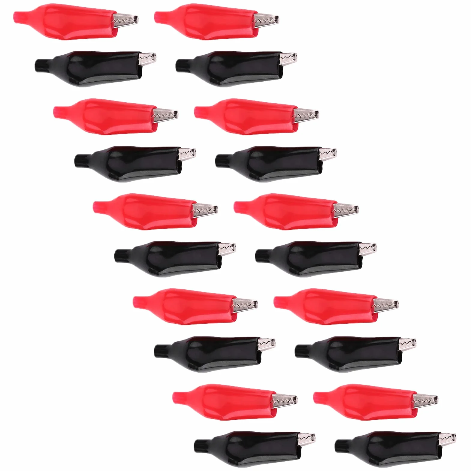 20 Sztuk 28MM Metalowy Zacisk Krokodylkowy Zacisk Elektryczny do Testowania Sondy Miernik BlackRed Zacisk Krokodylkowy Zestaw Audio