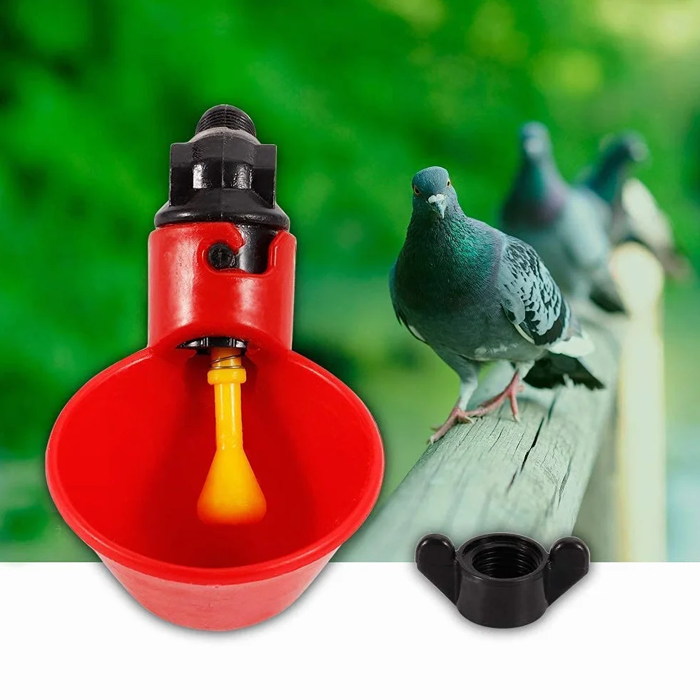 Jeffergarden 5 Pack Automatyczne plastikowe kubki do picia z kurczaka Poidło do drobiu dla kurczaków, ze stali nierdzewnej Automatyczny dozownik wody z kurczaka Kubki do picia dla drobiu Królik Woda do picia (woda śrubowa)