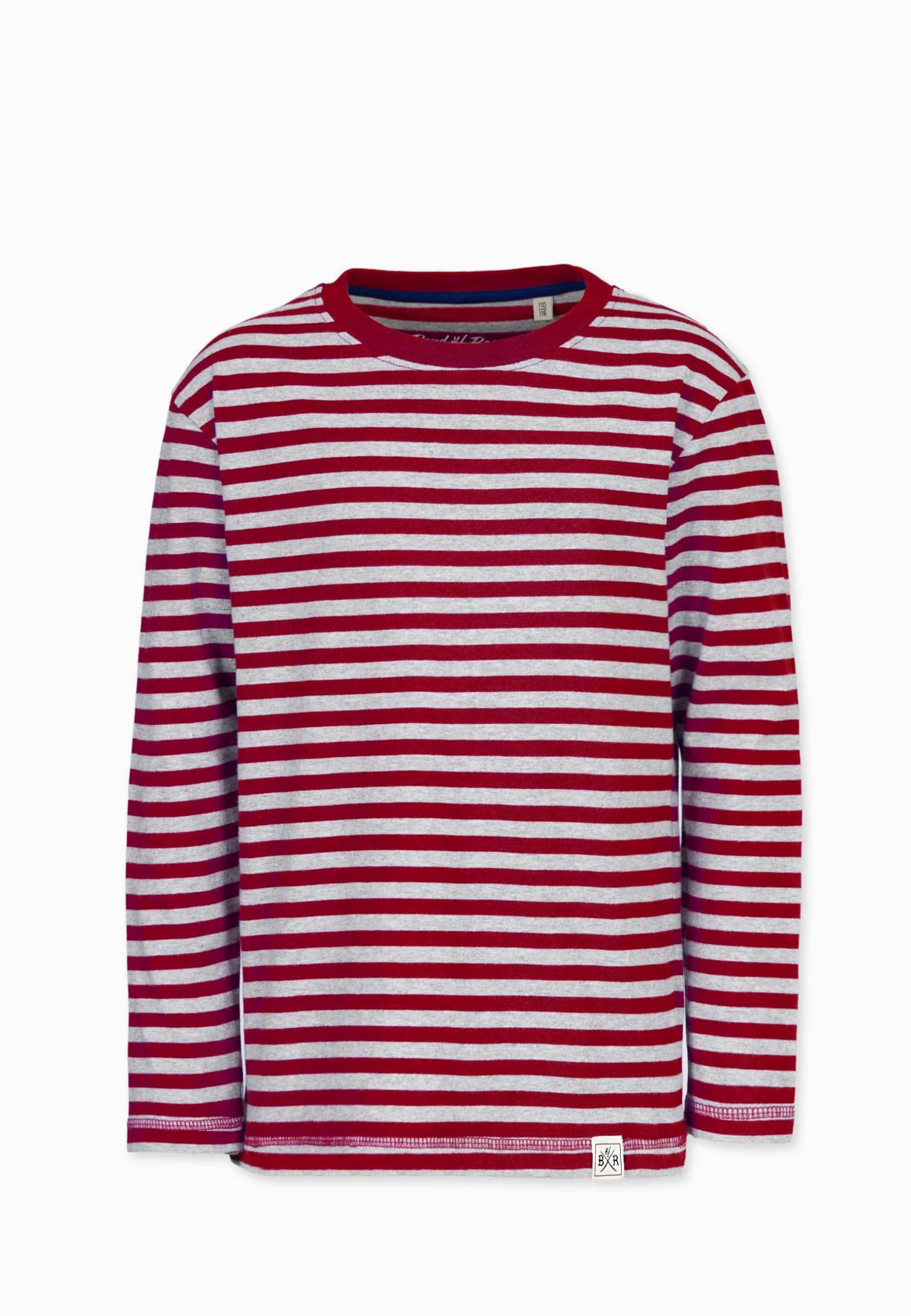 Band of Rascals Dziecięca Koszulka Długi Rękaw Stripe Organic Cotton, Brick-red, 122-128