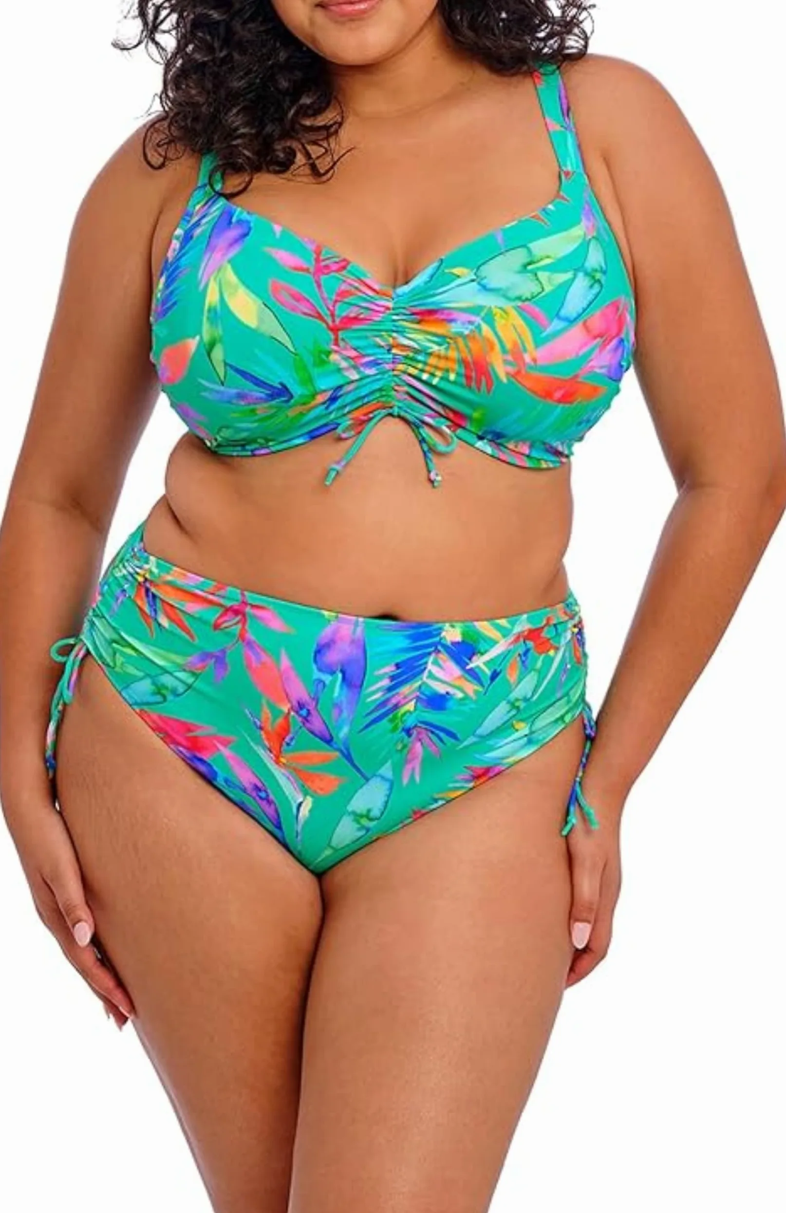 Elomi Damskie majtki bikini Toyama Tides regulowane, Jadeit, 22 Plus