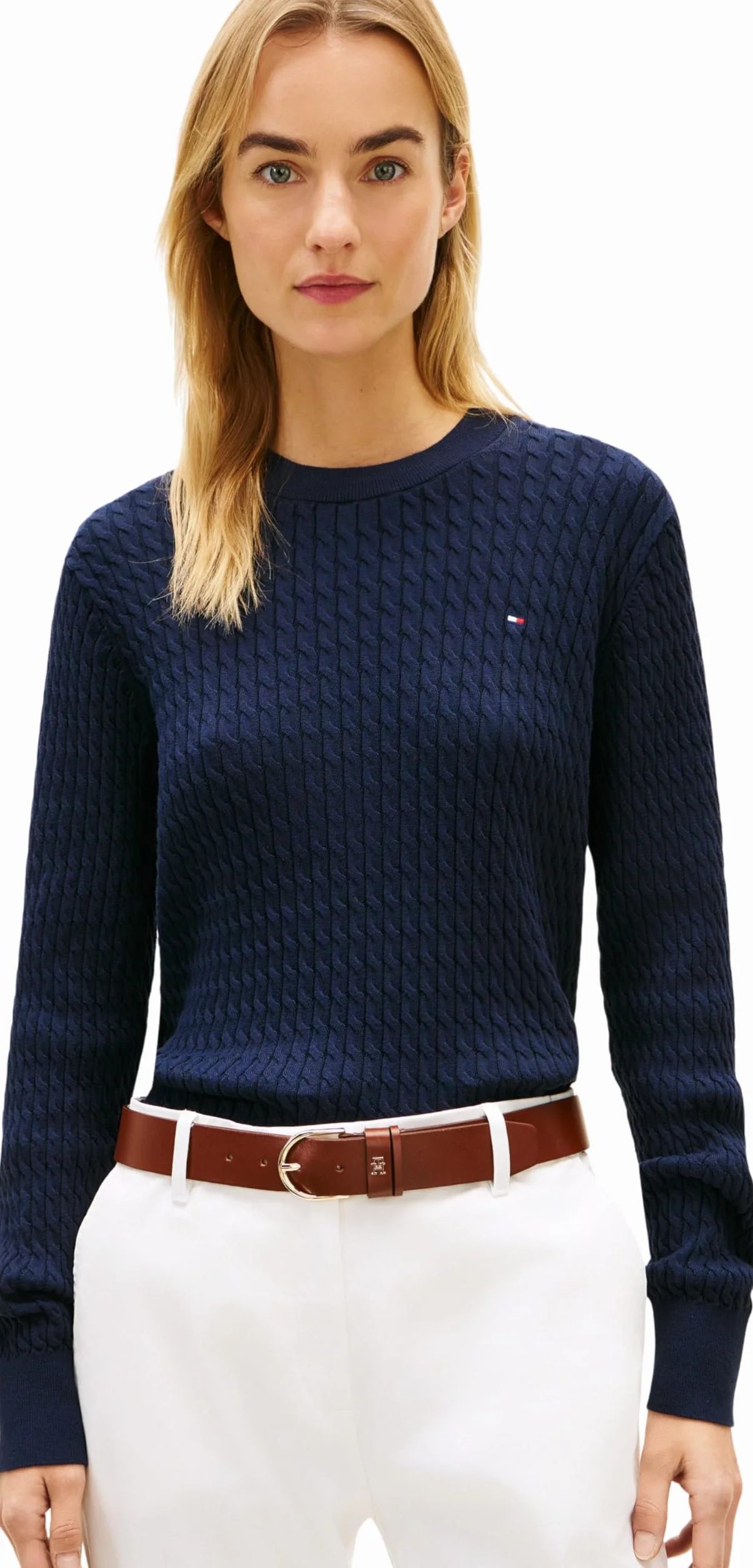 Tommy Hilfiger Sweter damski Niebieski Dark Night Navy XXS