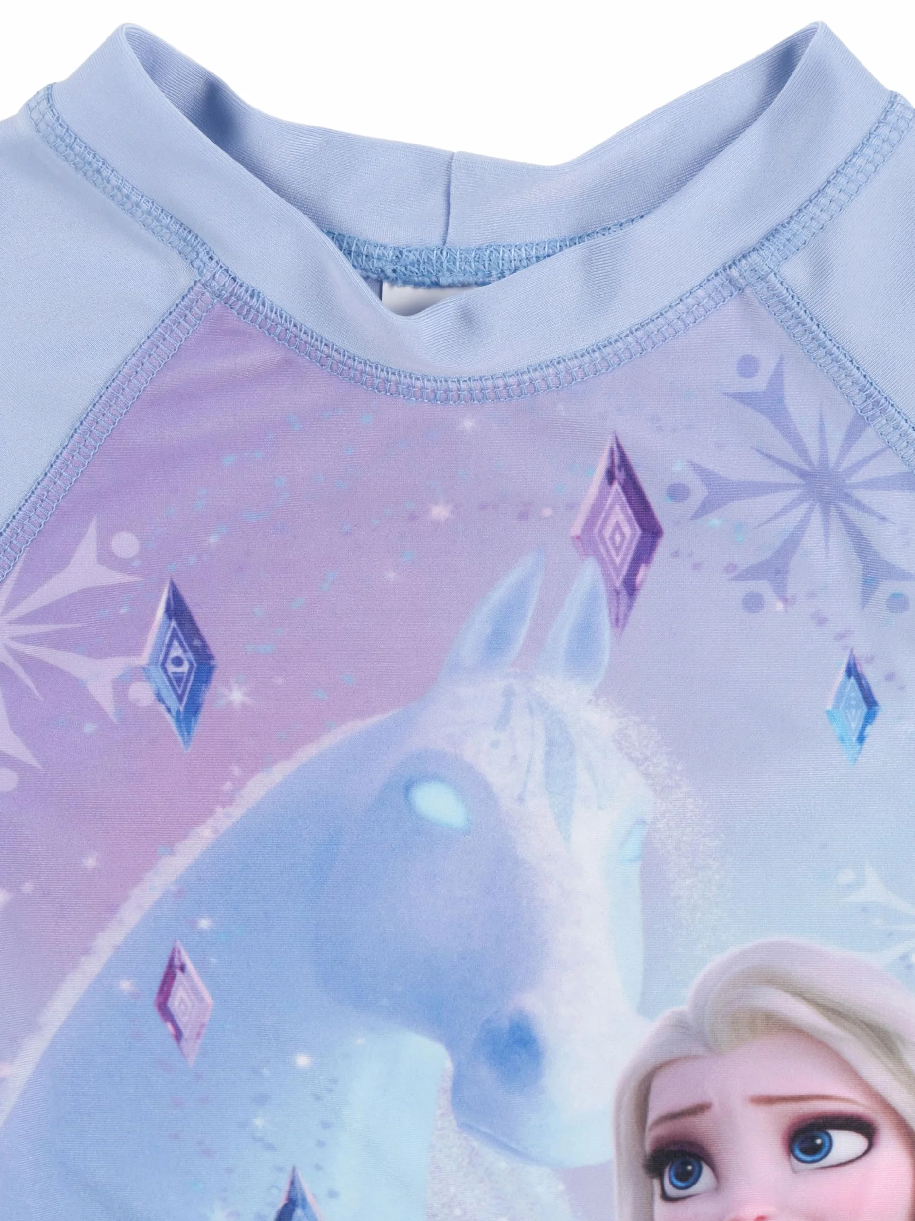 United Labels Disney Królowa Lodu kostium kąpielowy dwuczęściowy, ochrona przed promieniowaniem UV 30, dla dziewcząt, ELSA, fioletowy, moda kąpielowa dla dzieci z koszulką i kąpielówkami, strój