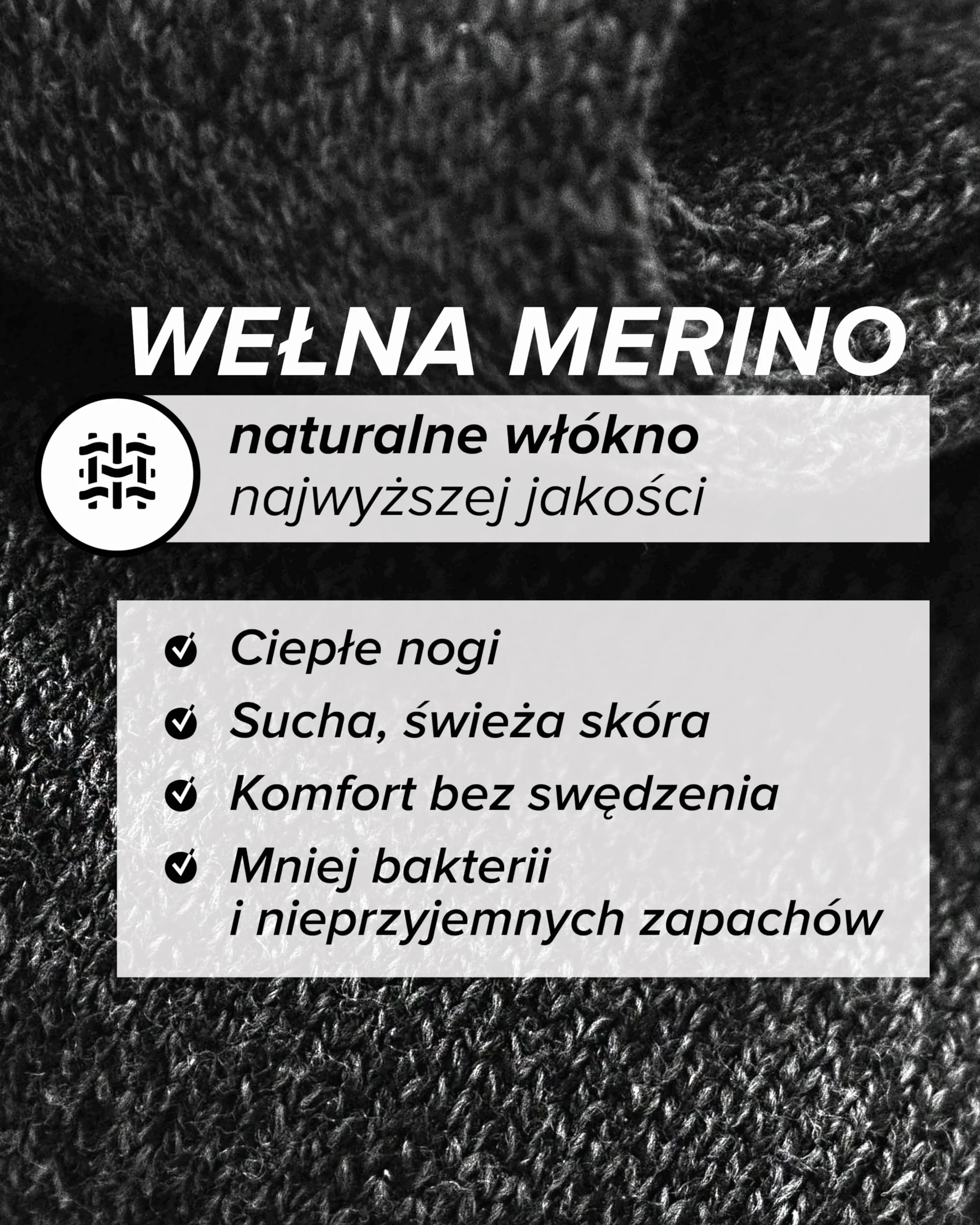 VITSOCKS Podkolanówki z WEŁNY MERINO 80% Męskie Ciepłe na Zimę Wysokie Skarpetki do Kolan