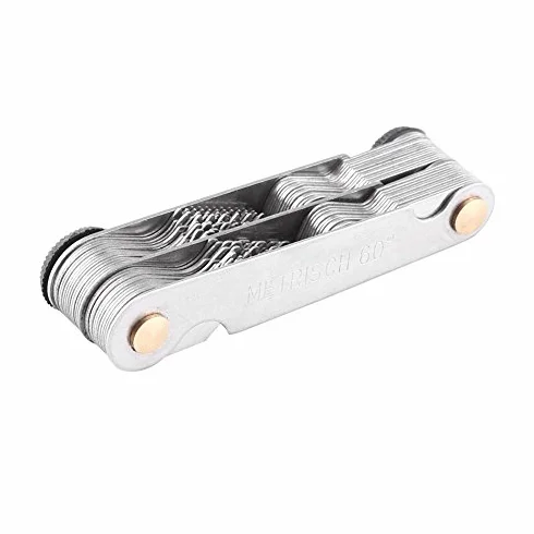 Yosoo Health Gear Manometr gwintu, miernik gwintu ze stali nierdzewnej, miernik śrub z 52 ostrzami Centrum Gage 55° i 60° (metryczny + imperialny)