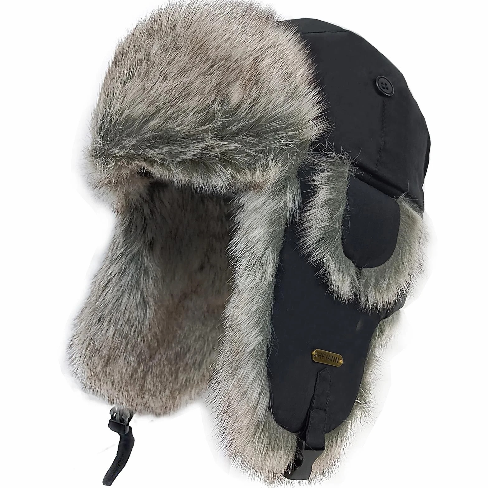HEYANN Czapka Ushanka, Zimowe Czapki Trapper dla Mężczyzn Kobiet Sztuczne Futro, Rosyjski Styl Eskimosów Ciepłe Miękkie Futro Podszewka Czapki