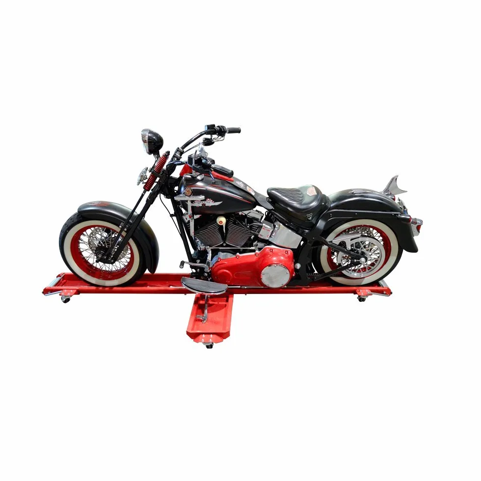 Cruizer - Wózek transportowy motocykla i skutera czerwony platforma Dolly z gumowymi kółkami pod spodem, maksymalna waga nośna 620 kg
