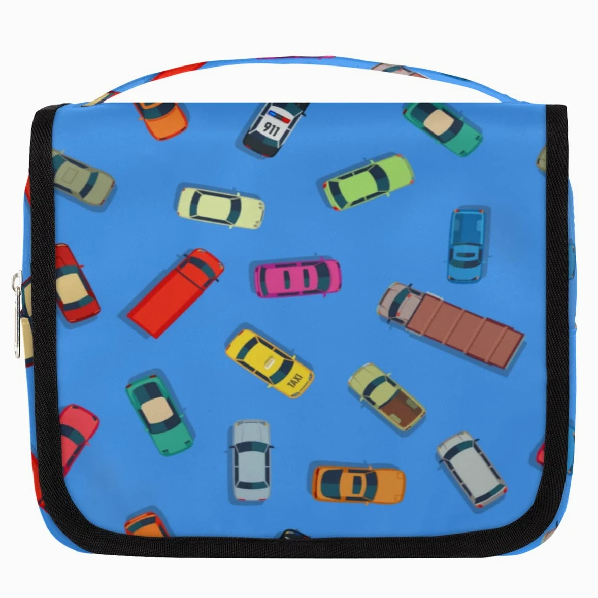 Samochody Podróżna kosmetyczka Kreskówka Transport Samochody Mycie Torba Unisex Wiszące przybory toaletowe Kosmetyczka Organizer do makijażu, wielobarwny, Jeden rozmiar