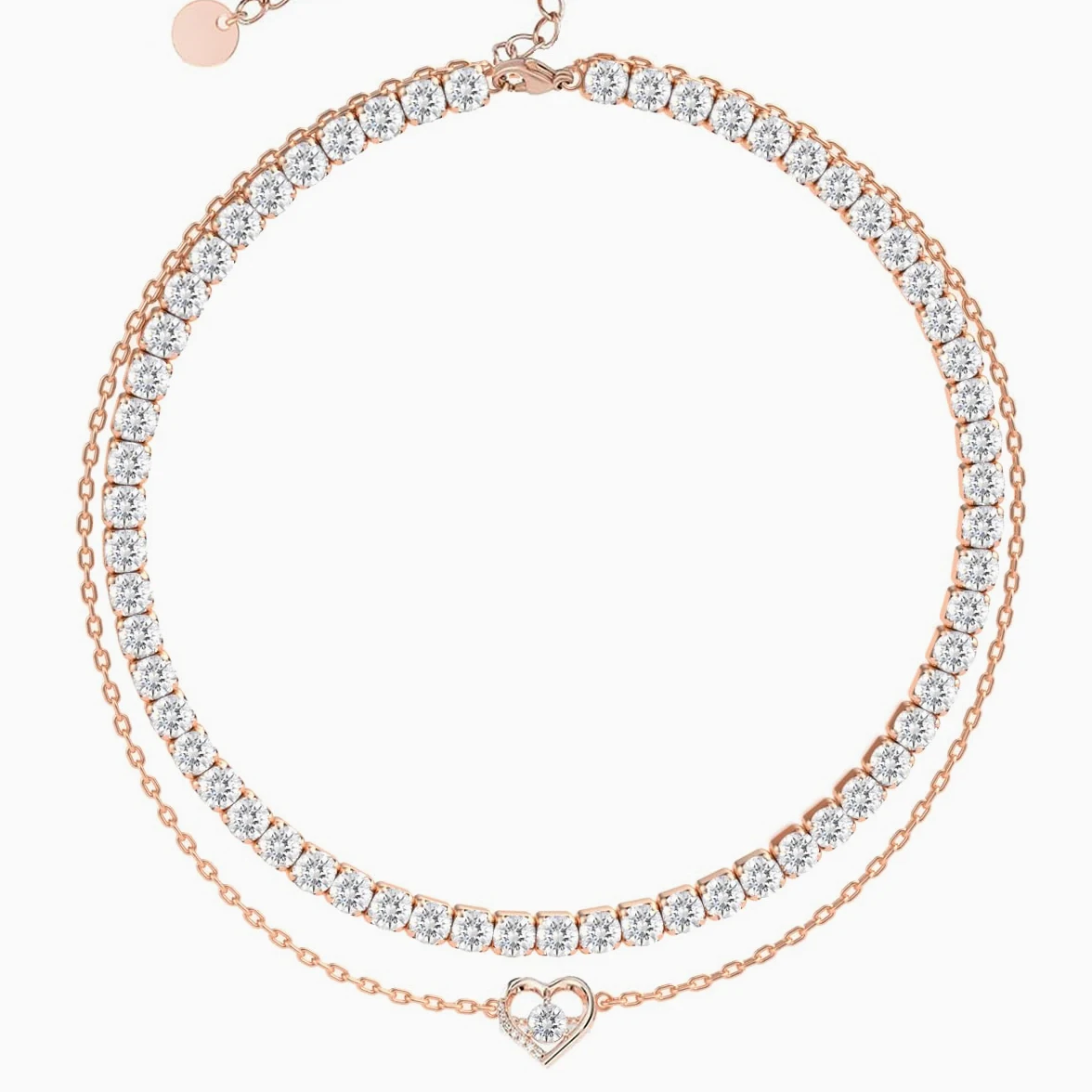 Bransoletka na nogę w stylu tenisowym z moissanitem, 4 mm diamentów hodowanych w laboratorium, grubiej pokryta 18K różowym złotem, regulowana złota bransoletka na nogę dla kobiet, prezent z biżuterii.