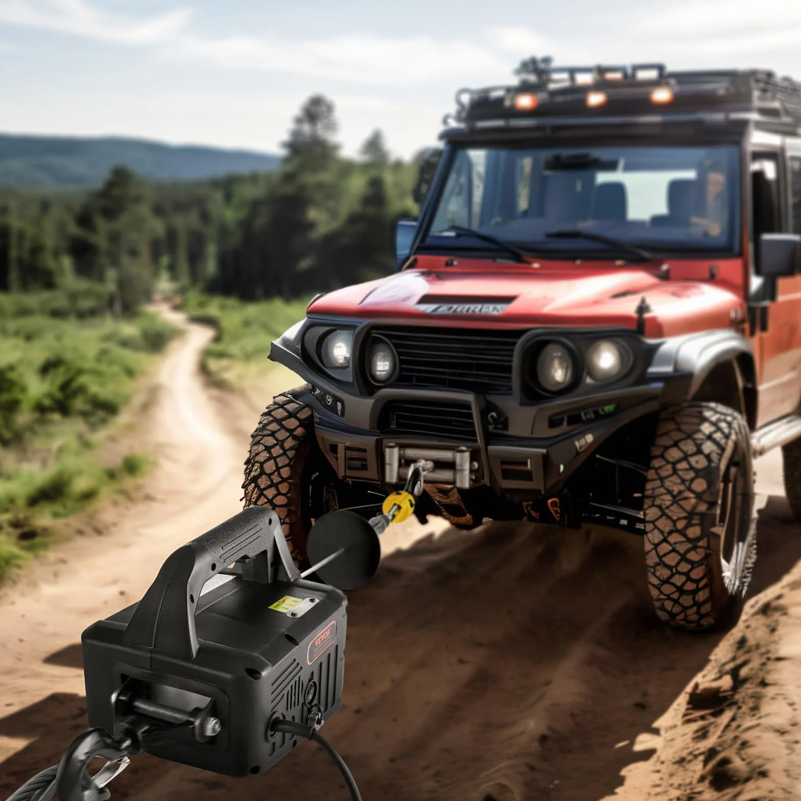 VEVOR Elektryczna wciągarka linowa 2 w 1, nośność 498,95 kg, prędkość podnoszenia ≥ 4 m/min, wysokość podnoszenia 7 m, podnośnik linowy, 1500 W, 2 tryby sterowania, ręczny/bezprzewodowy
