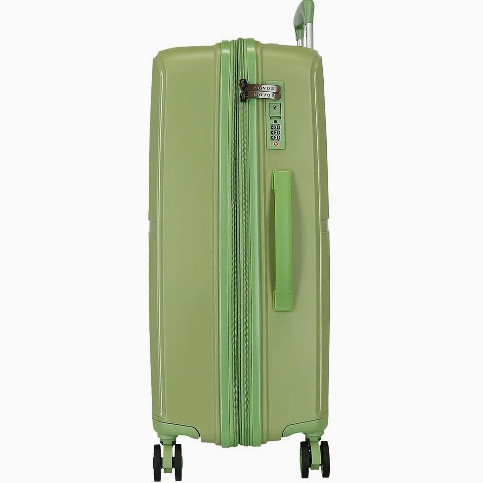 Movom Noon Zestaw walizek zielony 56/66 cm Twardy 2,8 kg Zamek TSA Polipropylen 2,8 kg 110,5 l Bagaż podręczny, Zielony, Talla única, Zestaw walizek