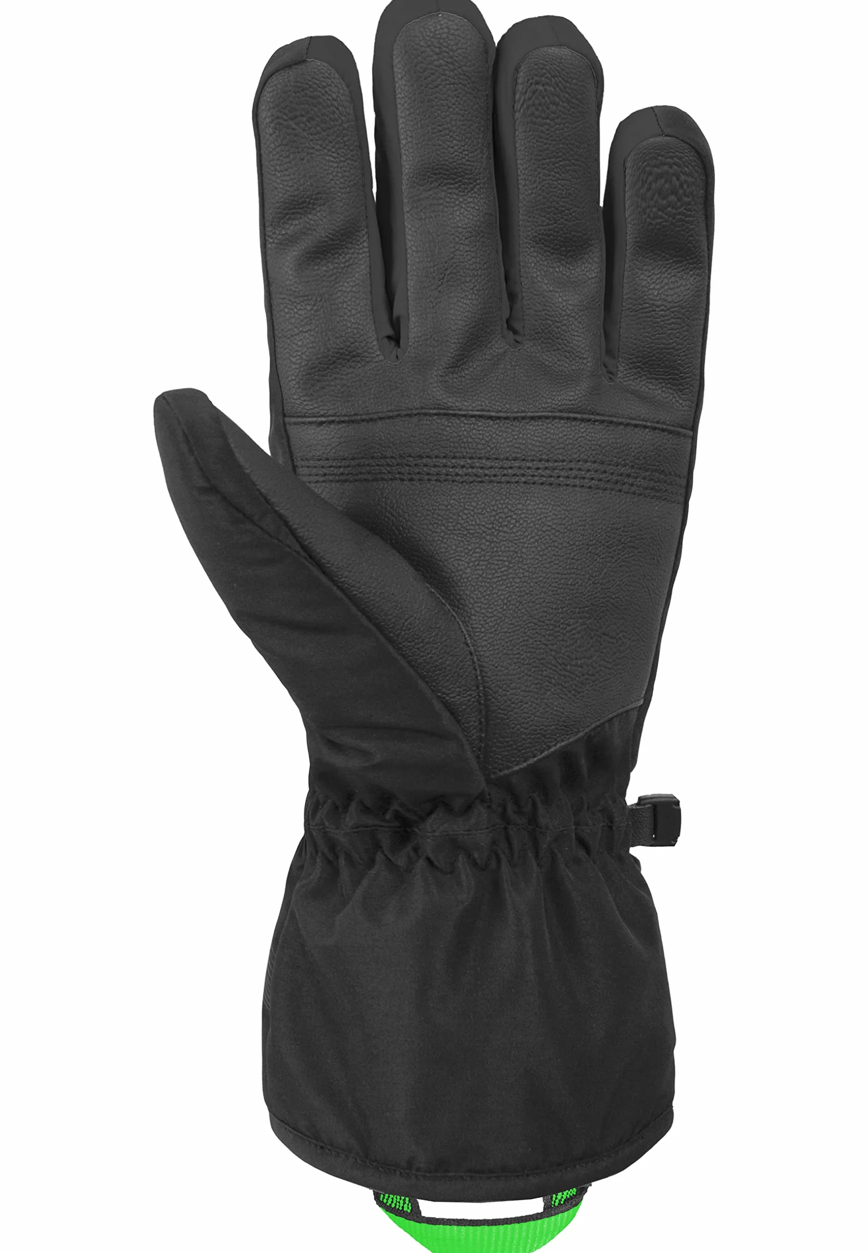 Reusch Męskie rękawiczki narciarskie Snow King Gwarantowane wiatroszczelne i bardzo oddychające rękawice softshellowe, rękawice śniegowe, rękawice zimowe, 9,5, czarne/zielone