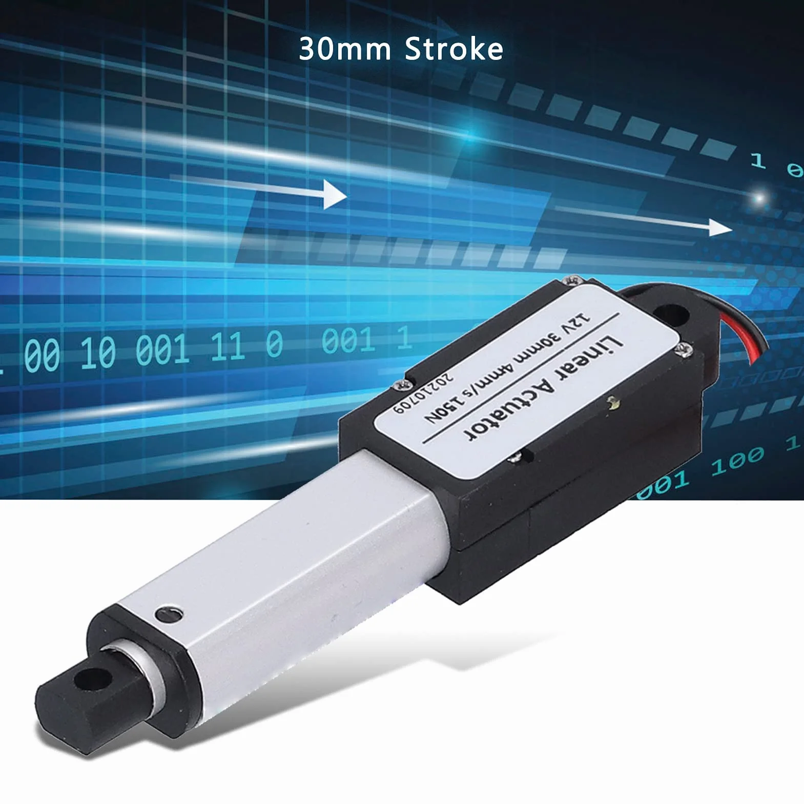 Elektryczny Siłownik Liniowy Mini Elektryczne Siłowniki Ruchu Liniowego 30mm Skok DC 12V Wodoodporny Szybki Siłownik Liniowy Zwarcie (Skok 30mm-4mm/s-150N)