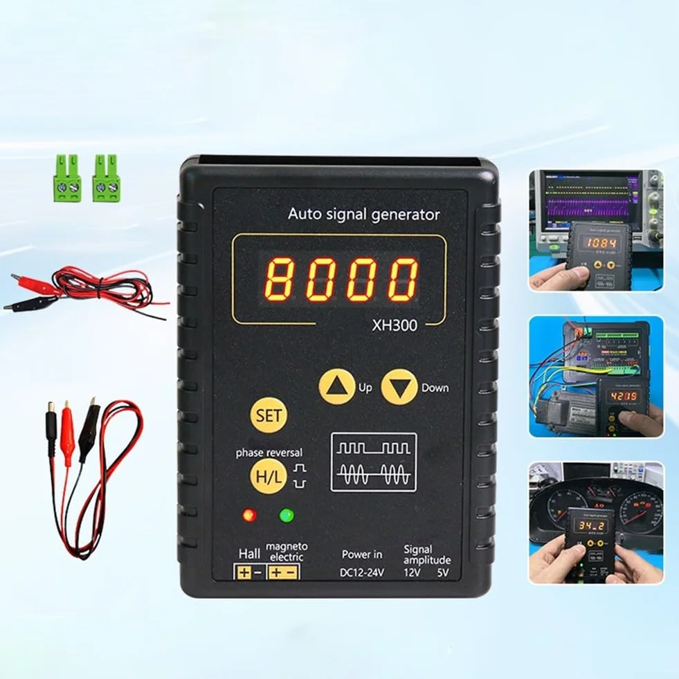XH300 samochodowy generator sygnału, czujnik Halla, położenie wału korbowego, miernik prędkości wałka rozrządu, narzędzie do symulacji magnetycznej ABS, 12-24 V