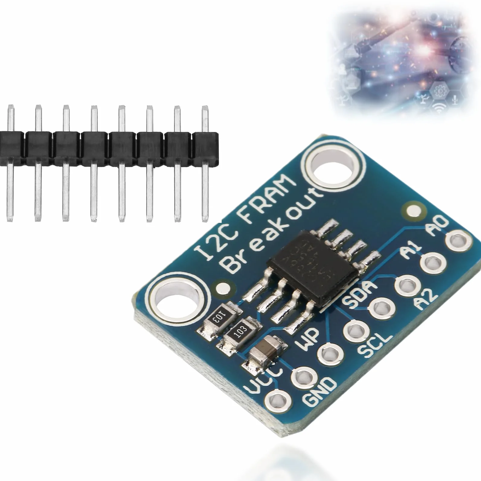 I2C Nieulotna Płytka Rozszerzeń MB85RC256V 32KB – Moduł Pamięci do Rejestratorów Danych, Niski Pobór Mocy, Buforowanie Danych przy Braku Stabilnego Źródła Napięcia