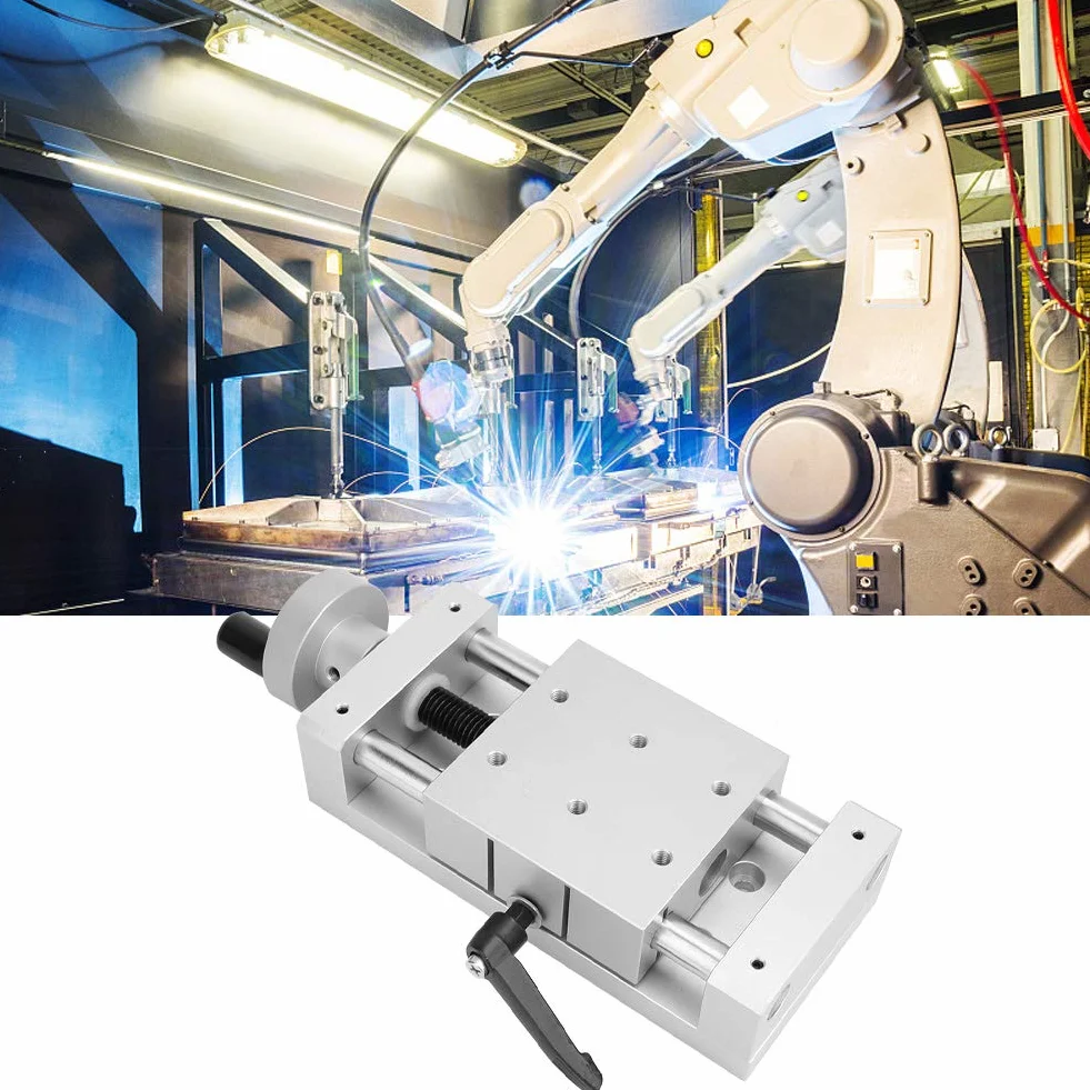 Ręczne sanki liniowe, stop aluminium, wysoka dokładność, krzyż liniowy, stół szynowy liniowy 80 x 80 mm, szeroko stosowany w maszynach produkcyjnych, urządzeniach inspekcyjnych itp. (50 mm)