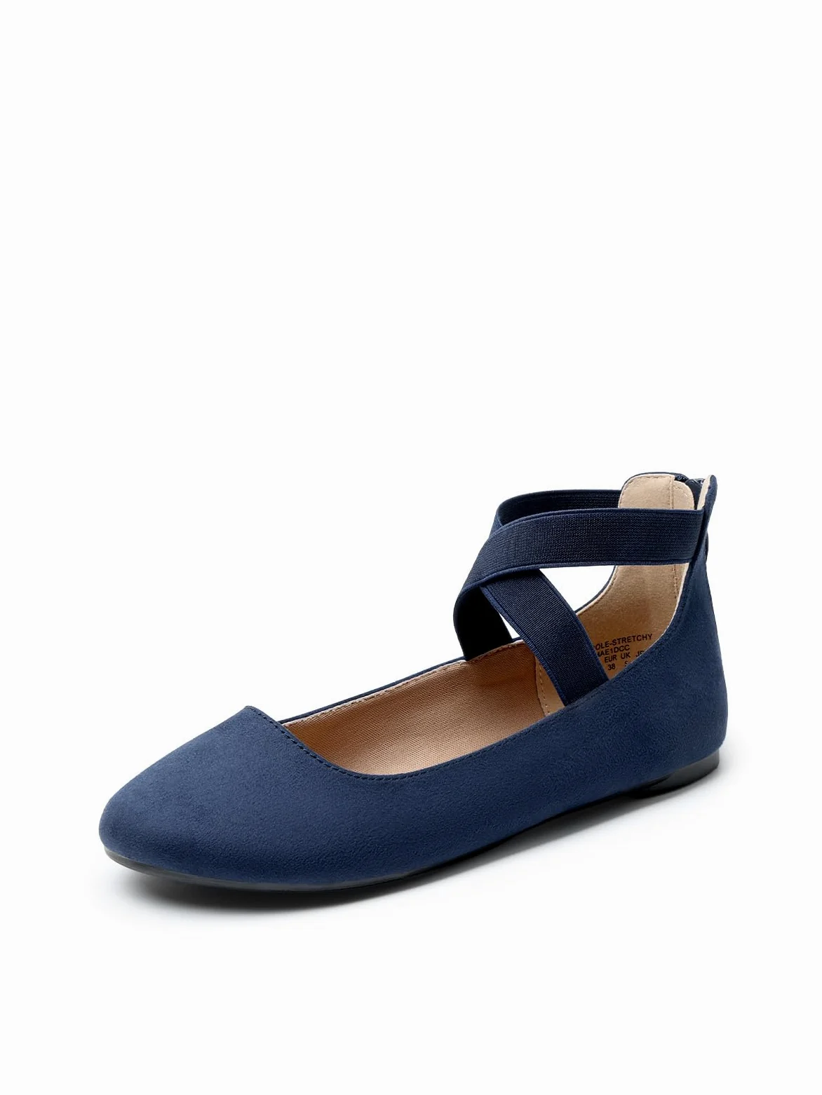 DREAM PAIRS Damskie wygodne baleriny modne płaskie buty z opaską na kostkę i elastycznymi paskami krzyżowymi