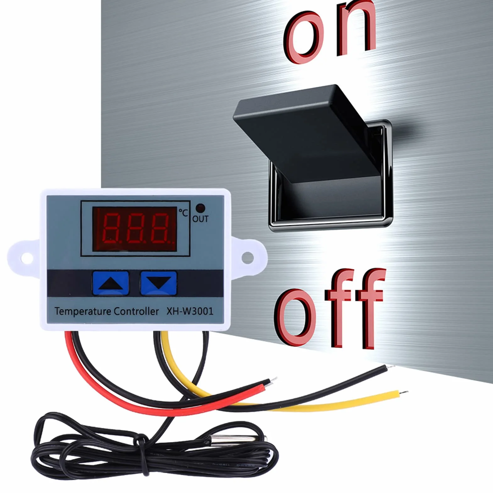 Regulator Temperatury, DC 12V 120W Cyfrowy Regulator Temperatury Przełącznik Termostatu z wodoodporną sondą Czujnika, Regulatory Temperatury