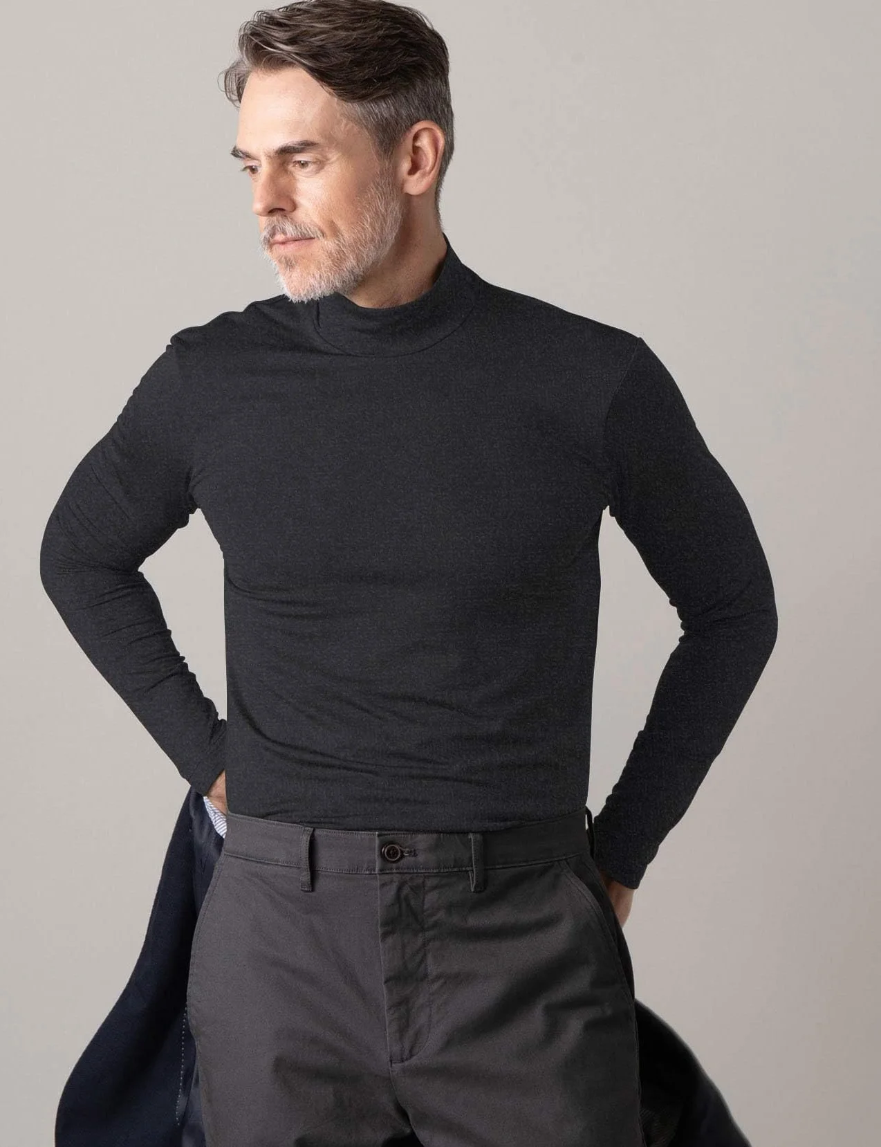 LAPASA Mock Neck warstwa bazowa top dla mężczyzn bielizna termiczna top długi rękaw koszulka lekka/średnia waga/ciężka jesień/zima M102/M123/M132