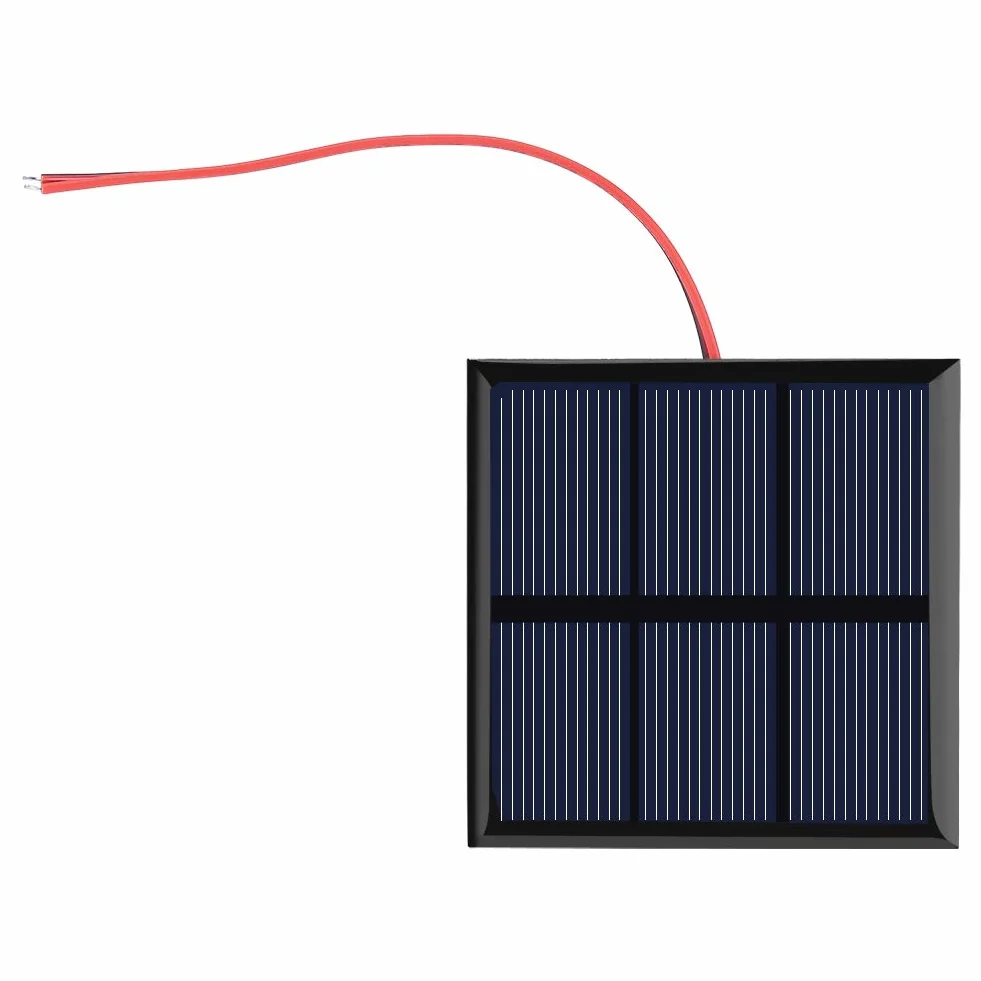 Panel Słoneczny 0,7 W 1,5 V, Mini Przenośna Ładowarka Słoneczna DIY z Ogniwem do Akumulatora 1,2 V z Przewodem, 2,76 x 2,76 Cala