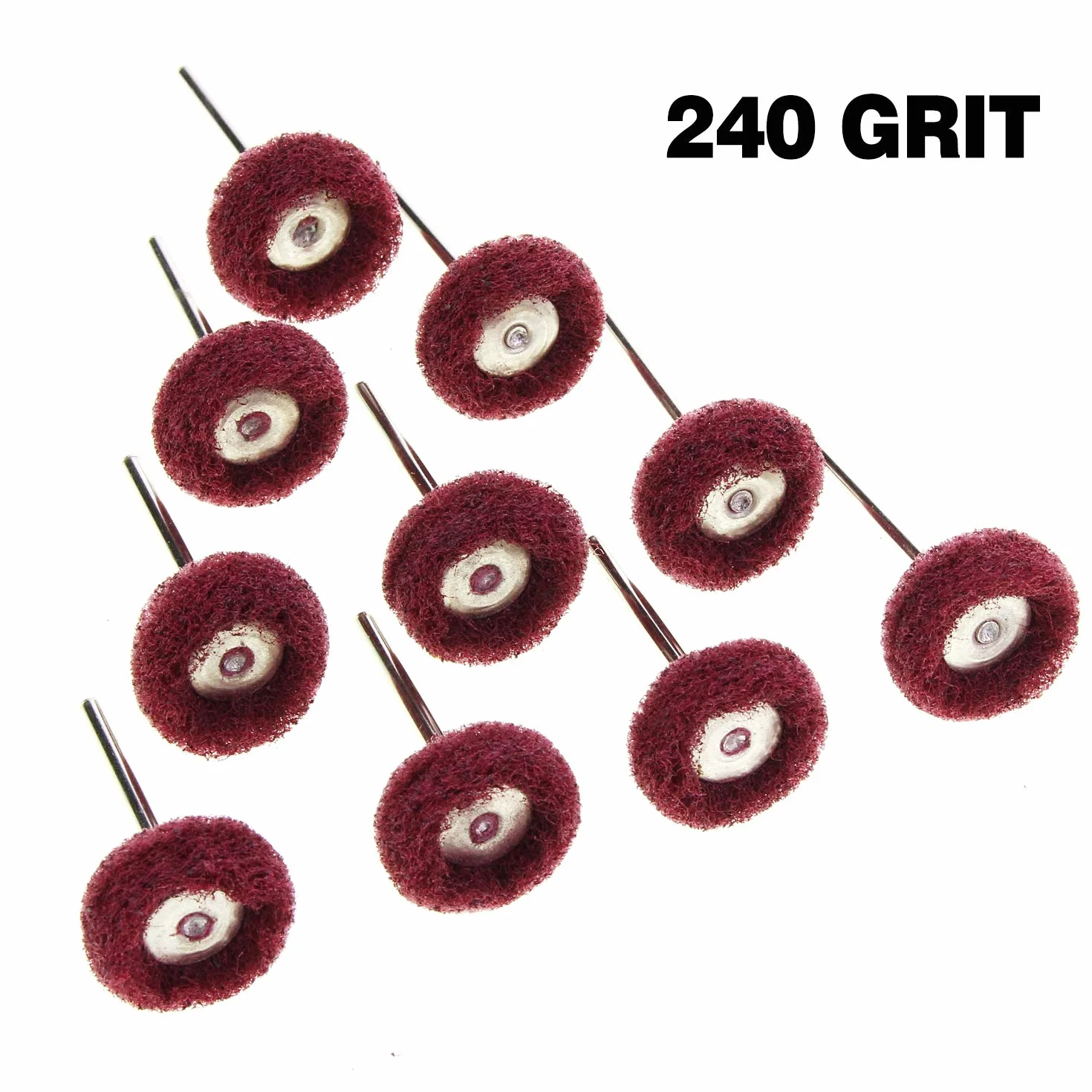 HSeaMall 40 szt. tarcze polerskie polerskie polerskie polerskie brązowe 2,5 cm 80ziarnistość 150 ziarnistość 240 ziarnistość 300 Grit do akcesoriów narzędzia obrotowe (40 szt. ścierka tarcza polerska)