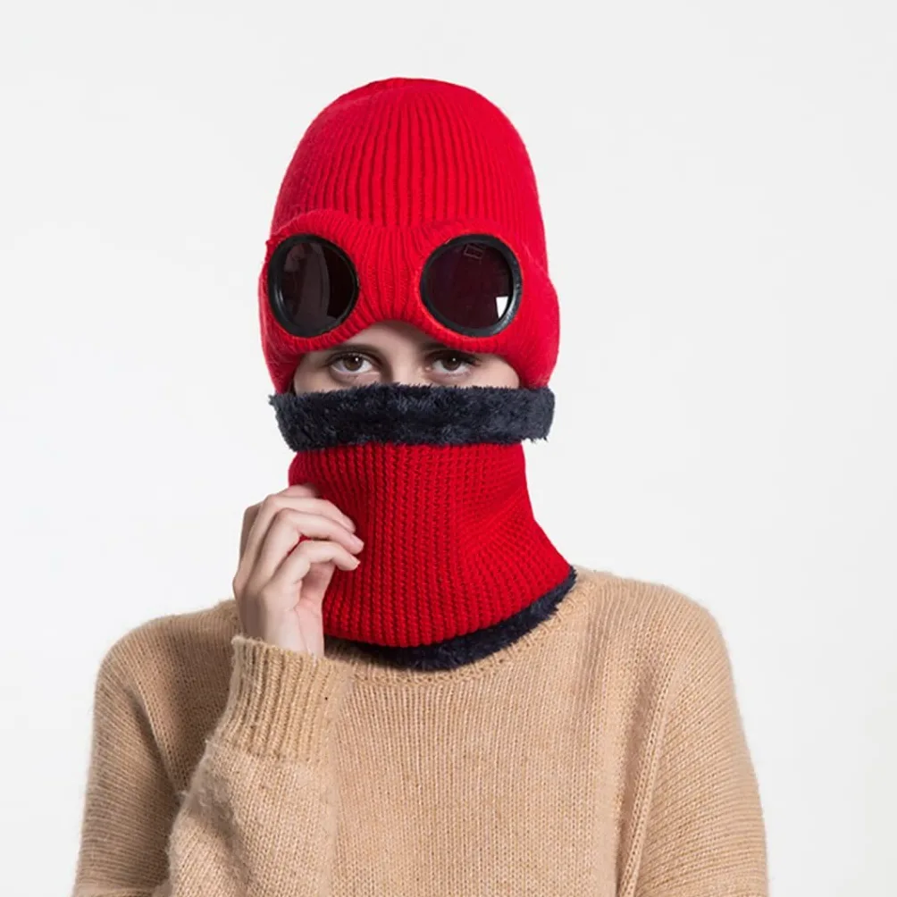 Czapki zimowe damskie Czapki gruba ciepła czapka Skullies Czapka damska czapka na zewnątrz apaszka (kolor: C, rozmiar: jeden rozmiar)