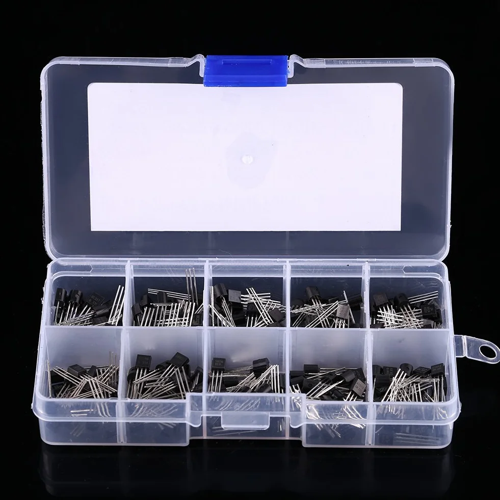 Tranzystor 2N2222 2N3904 Zestaw Asortymentowy Npn Pnp A1015 dla Led 2N 200 Sztuk 10 Wartości Tranzystory Krzemowe Asortyment Wciągarki Bc337, Bc327, 2N2222, 2N2907, 2N3904, 2N3906