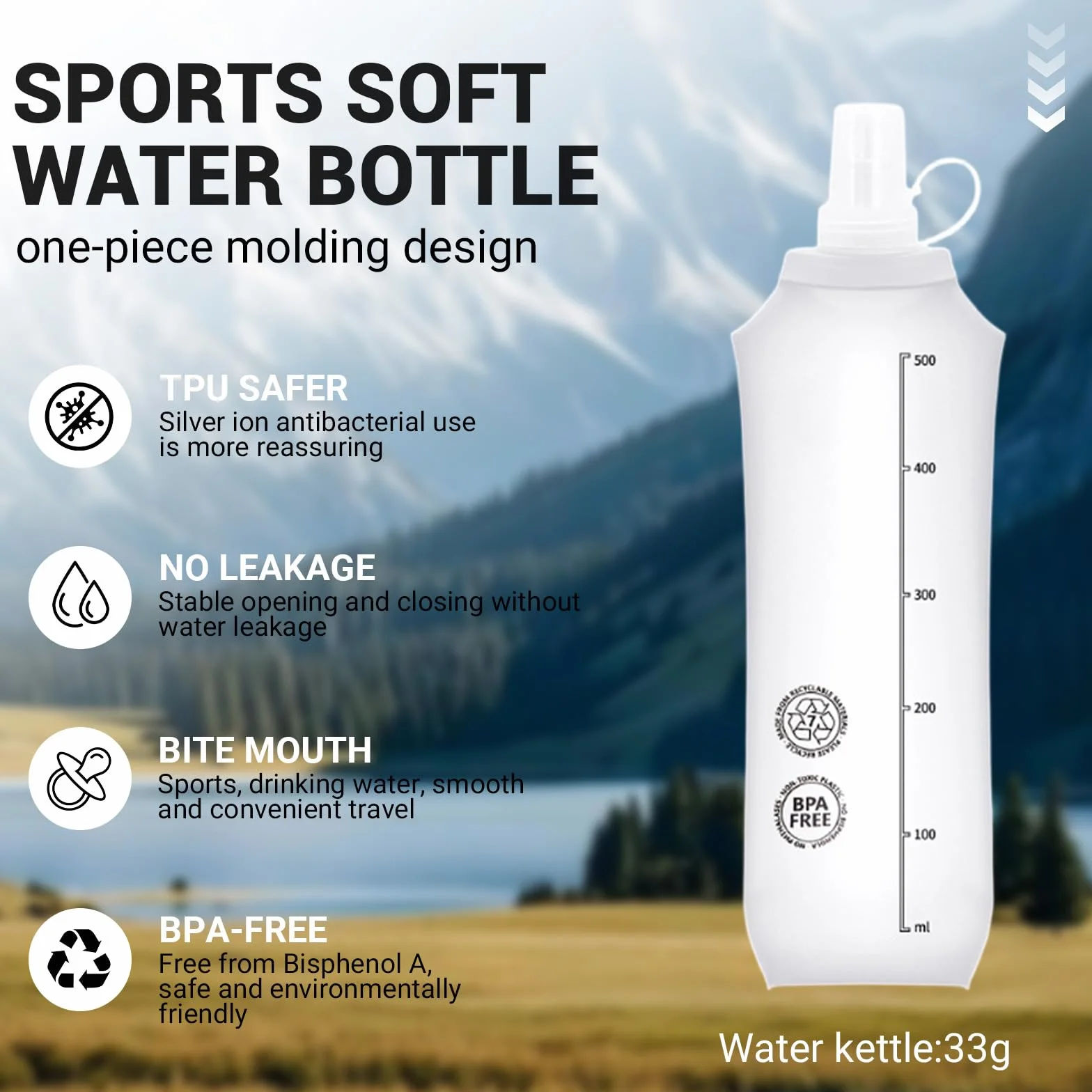 Kamizelka do Biegania dla Kobiet i Mężczyzn z 500ml Miękką Butelką, Kamizelka Hydration z Regulacją na Klatce, Ultralekka & Oddychająca, Odblaskowa do Biegania Kolarstwa Maratonów Biegów