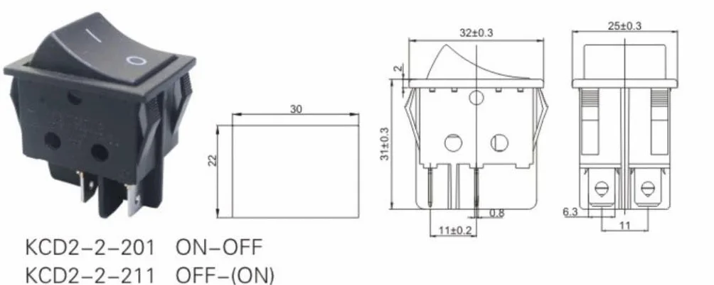 Wodoszczelny przełącznik kołyskowy On/Off 4 piny, 16 A, 250 AC/DC, z wodoszczelną osłoną IP65, czarny