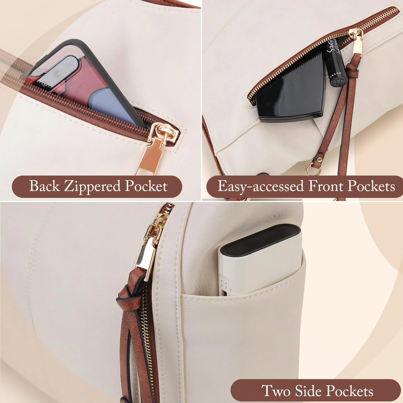 Torba hobo damska z poliuretanu crossbody na ramię do pracy