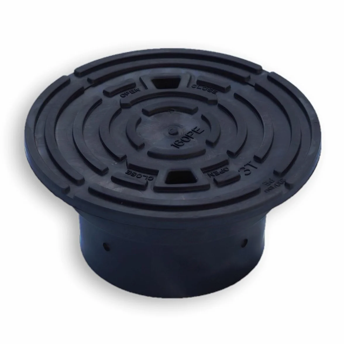 Varile DN160-DN200 adapter pokrywy włazu kontrolnego, czarna nasadka rury, pokrywa do rury pionowej, obciążenie do 3 ton