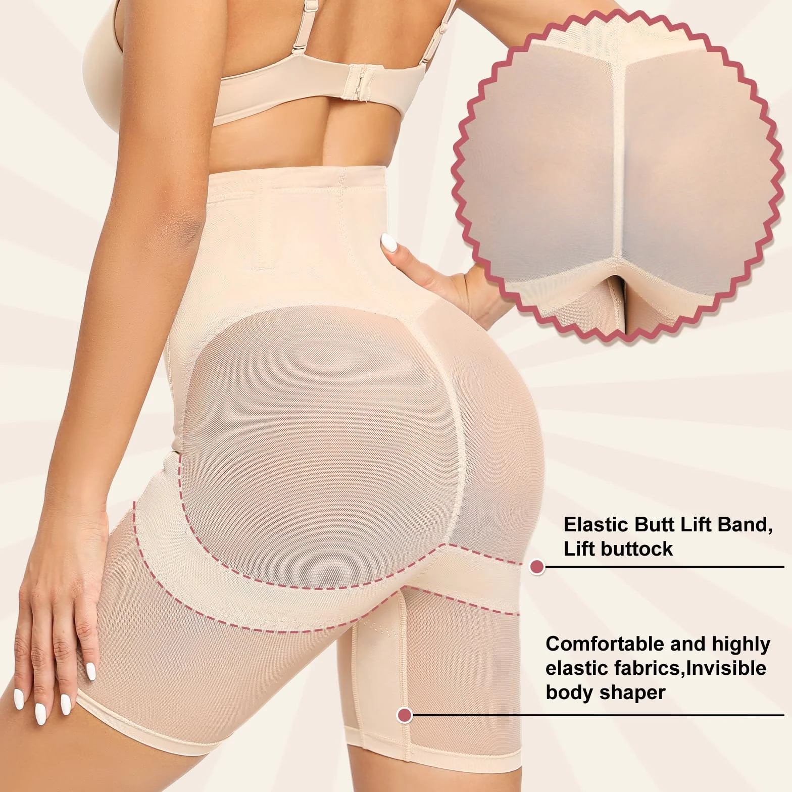 Tuopuda Bielizna modelująca kobiety z płaskim brzuchem majtki modelujące wysoki stan Body Shaper kompresja
