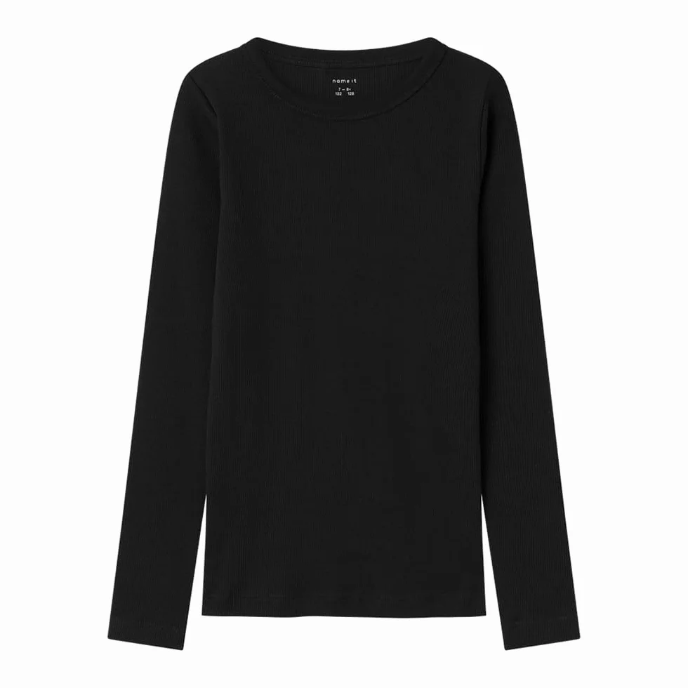 NAME IT Dziewczęca Nkfnakal Ls Short Top Noos koszulka z długim rękawem, czarny, 116