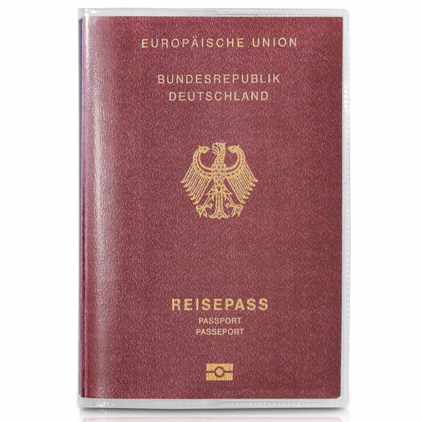 2 x etui na paszport na nowy paszport (od kwietnia 2017), odporne na dokumenty i przezroczyste, w odpornym na rozdarcie etui ochronnym. Chroni paszport przed wodą, kurzem i brudem. Dwa etui na