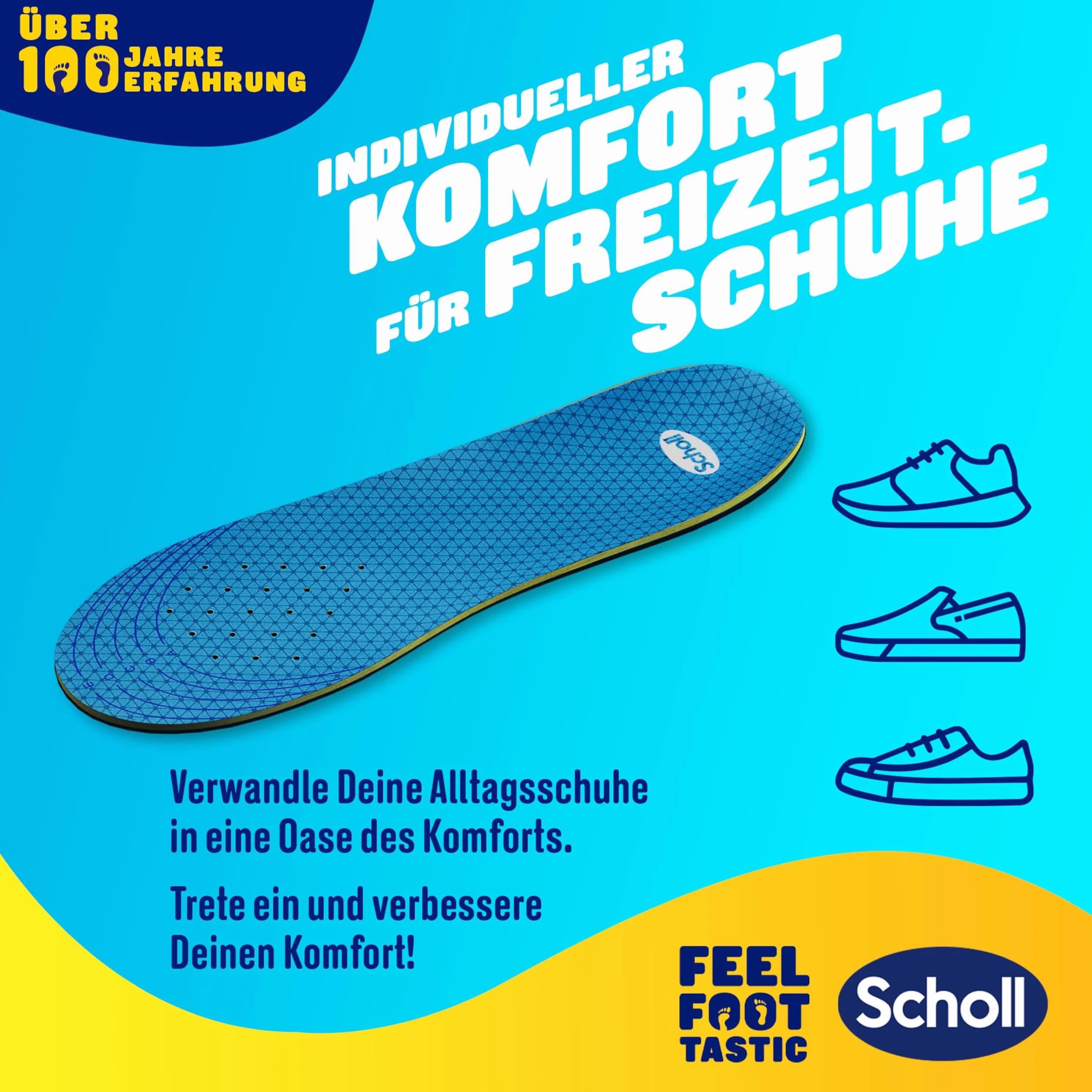 Scholl GelActiv Everyday wkładki dla mężczyzn, komfortowe stopy przez cały dzień, amortyzacja z pianki z pamięcią kształtu i technologia GelWave dopasowują się do stóp i zapewniają najwyższy komfort