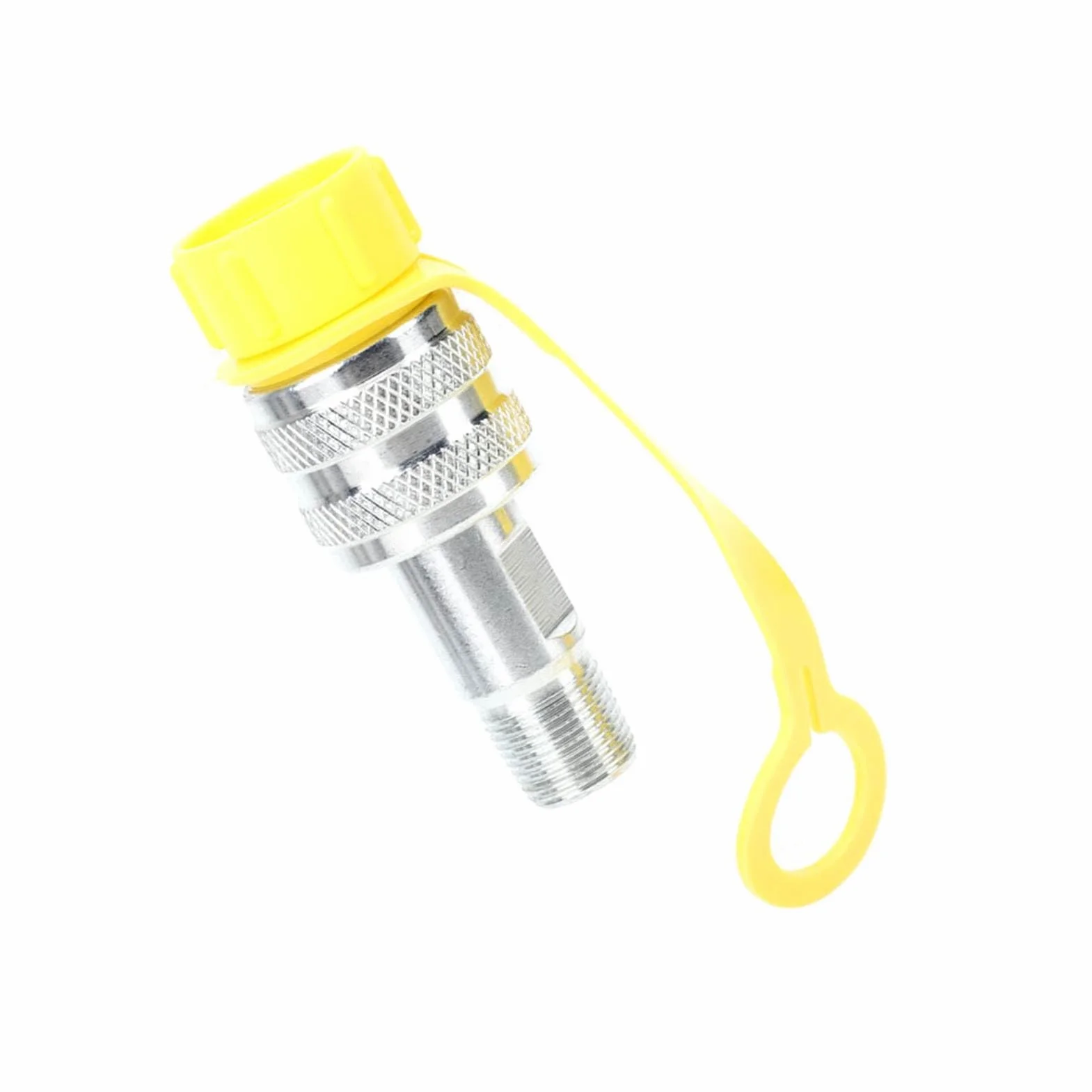 Szybkozłączki Hydrauliczne Gwint Zg 3/8 - Zestaw Sprzęgieł Męskich i Żeńskich dla Systemów Hydraulicznych, Szybkie Łączenie, Kolor Żółty