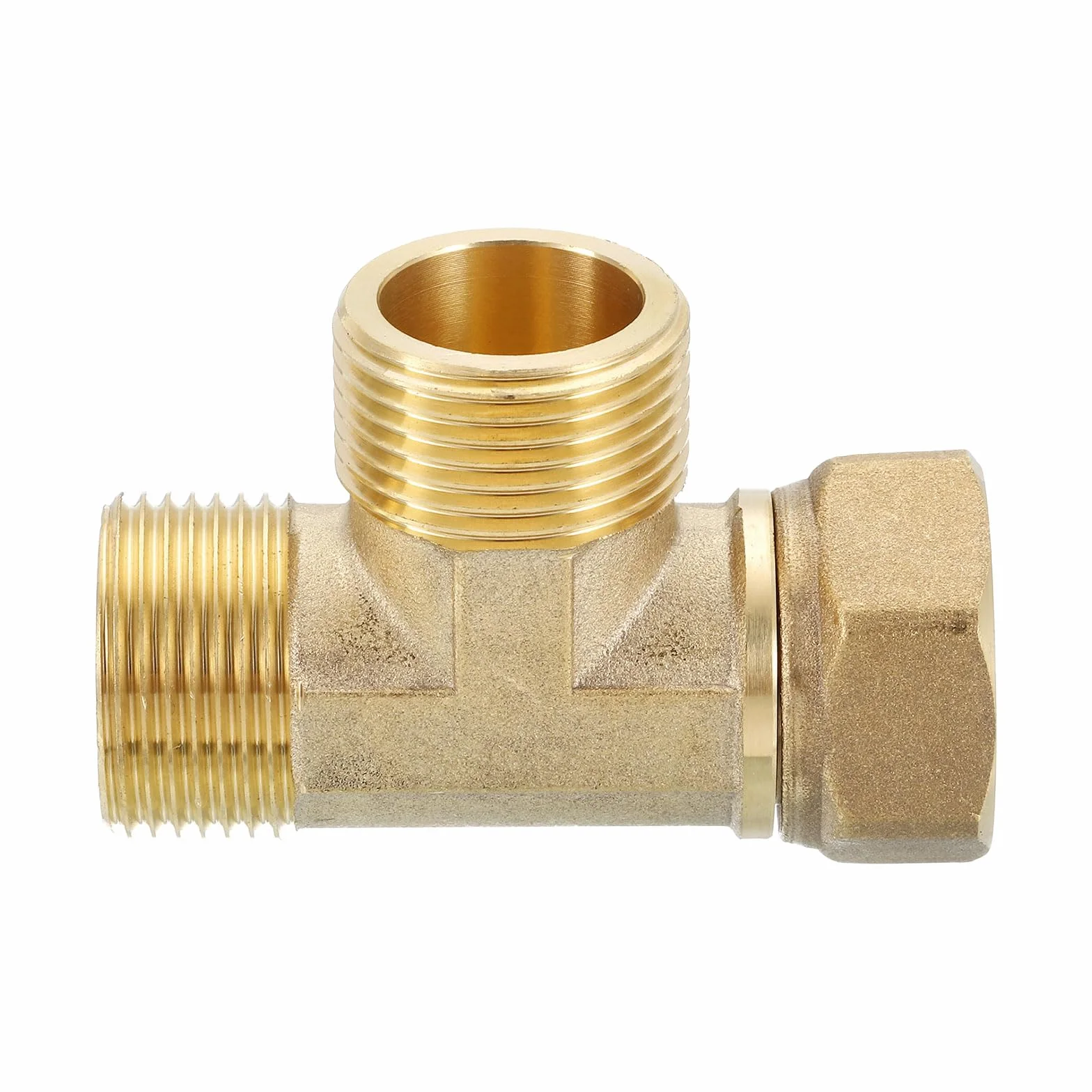 QUARKZMAN Mosiężny trójnik łącznik rurowy, 3/4" NPT (Żeńska x Męska x Męska) 3-drożne złącze T-kształtne do klimatyzacji, instalacji chłodniczych, instalacji sanitarnych, 1 szt
