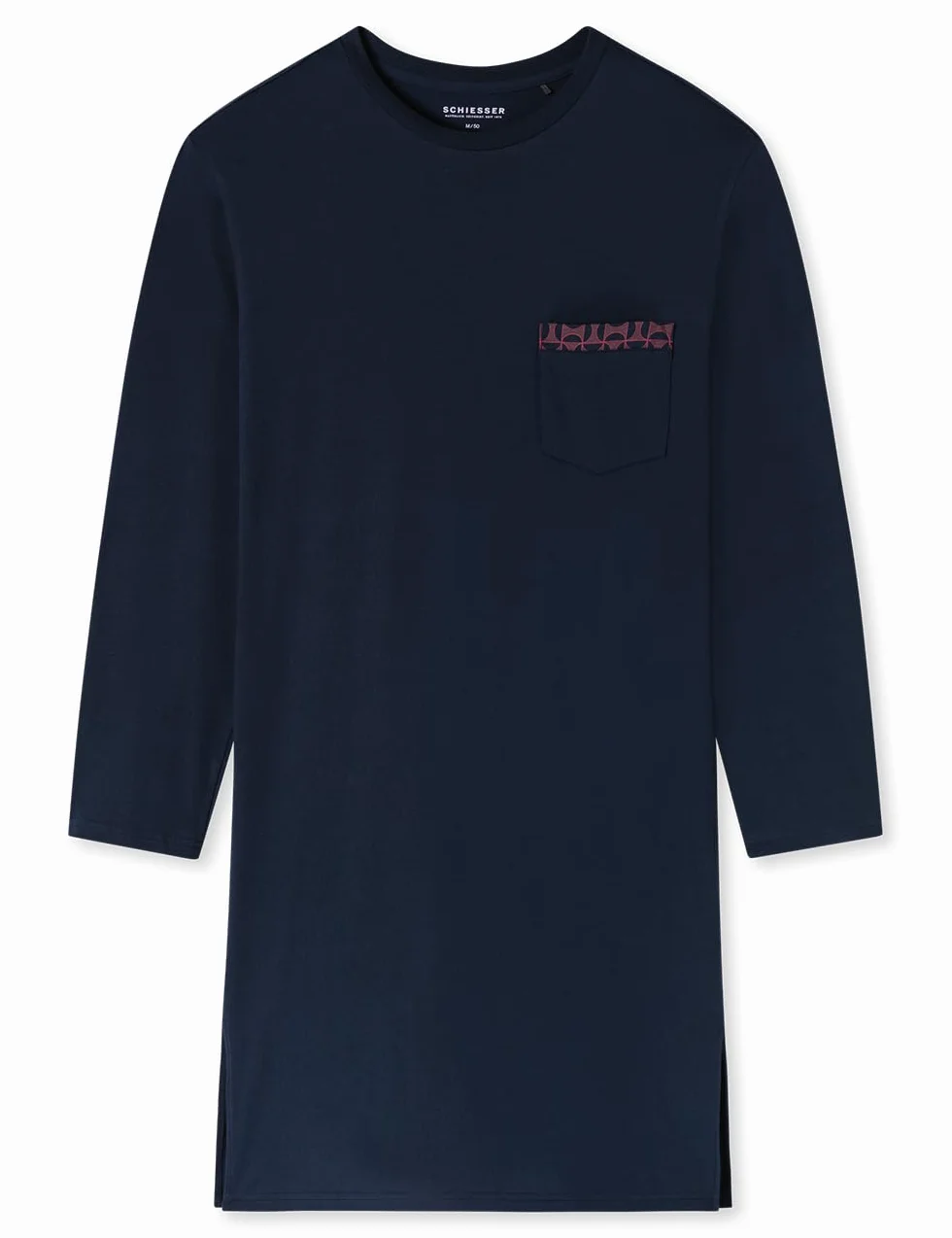 Schiesser Koszulka nocna Mężczyźni Schiesser Herren Nachthemd Lang - Bigshirt - Sleepshirt - Organic Cotton - Comfort Nightwear