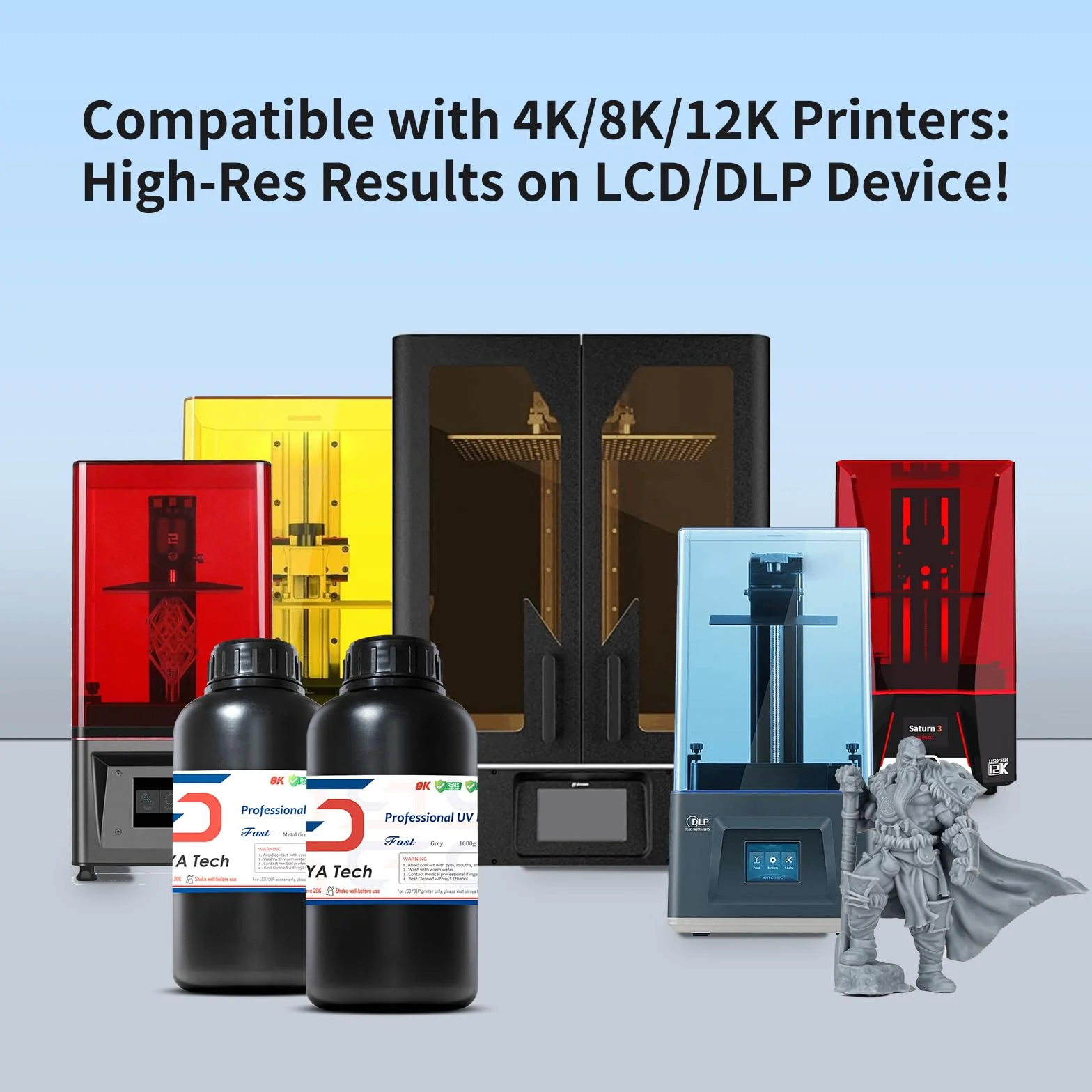 Siraya Tech Fast Drukarka 3D Podobna do ABS Zywica 405nm Utwardzana UV Standardowa Plynna Drukarka 3D DLP LCD Zywica Fotopolimerowa (Szary, 1kg)