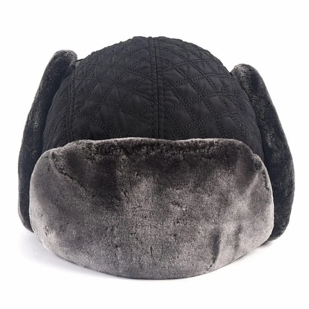 Czapka zimowa męska z nausznikami, czapka z nausznikami, czapka typu bomber, czapka śnieżna męska, czarna (srebrna L (57),srebrna-L (57 (D XL (59)