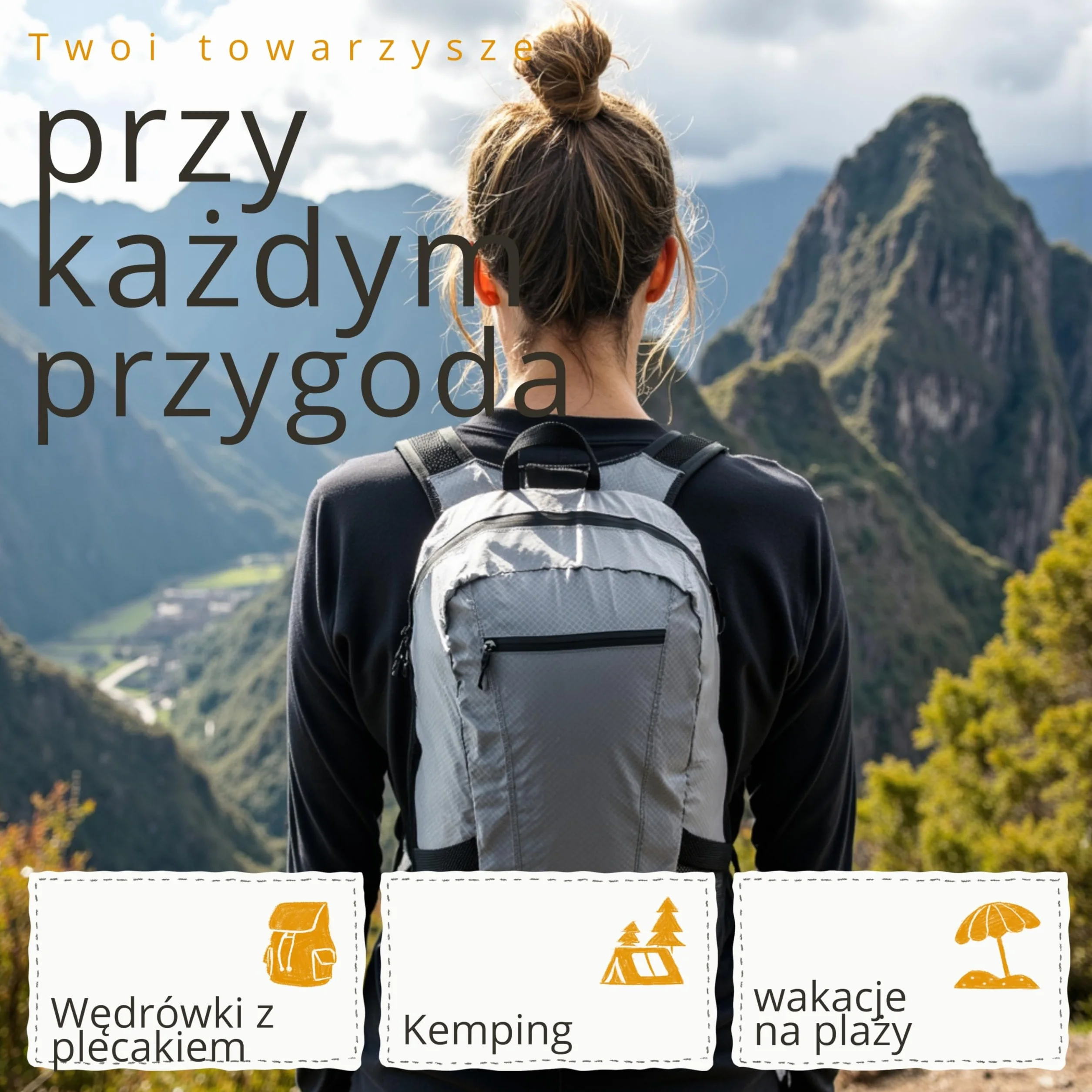 Składany plecak ultralekki mały rozmiar Backpacker's Journey