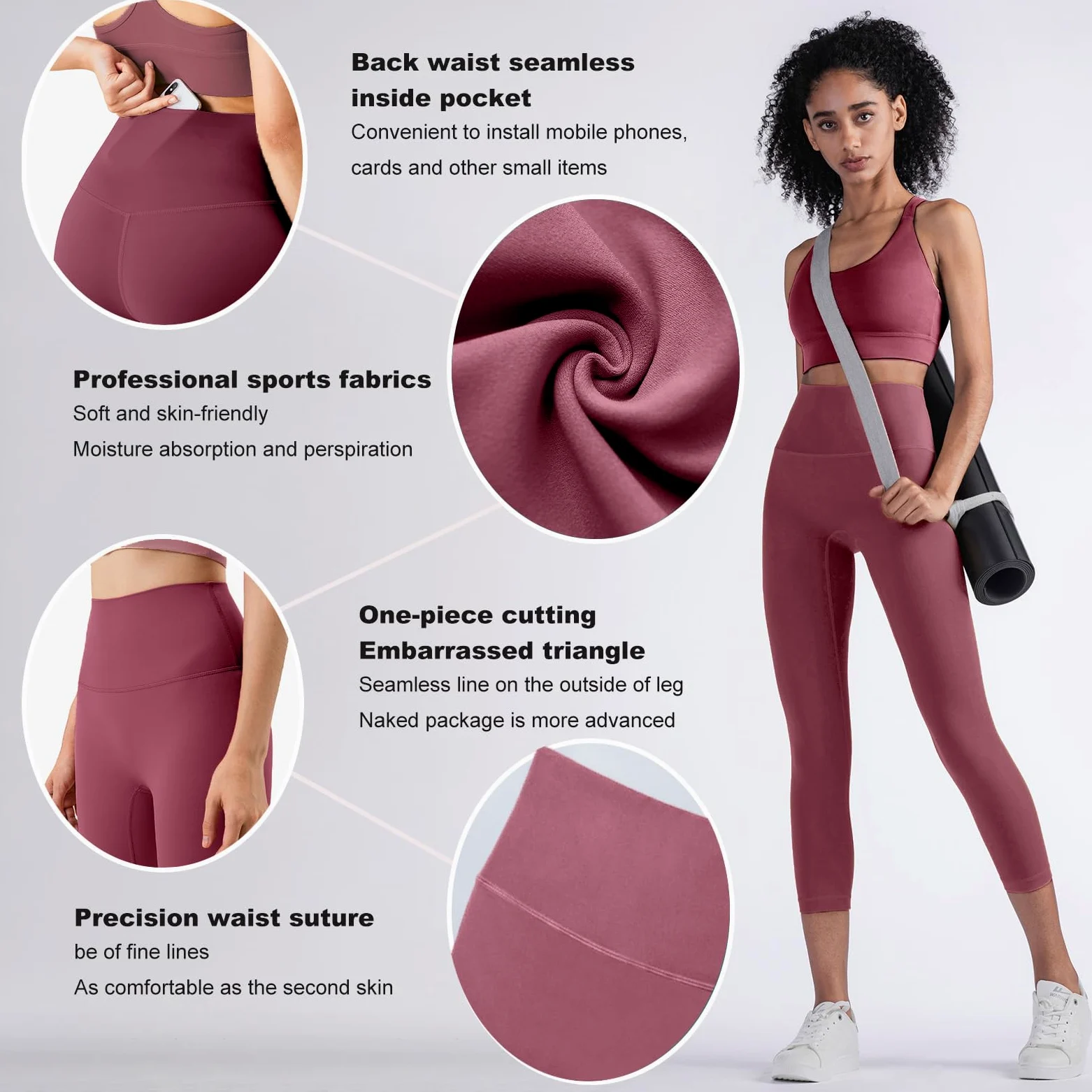 Legginsy sportowe damskie Push Up 3/4 legginsy na siłownię z wysokim stanem spodnie do fitnessu joga elastyczne antycellulitowe spodnie z kieszeniami do pilatesu sportu siłowni do biegania