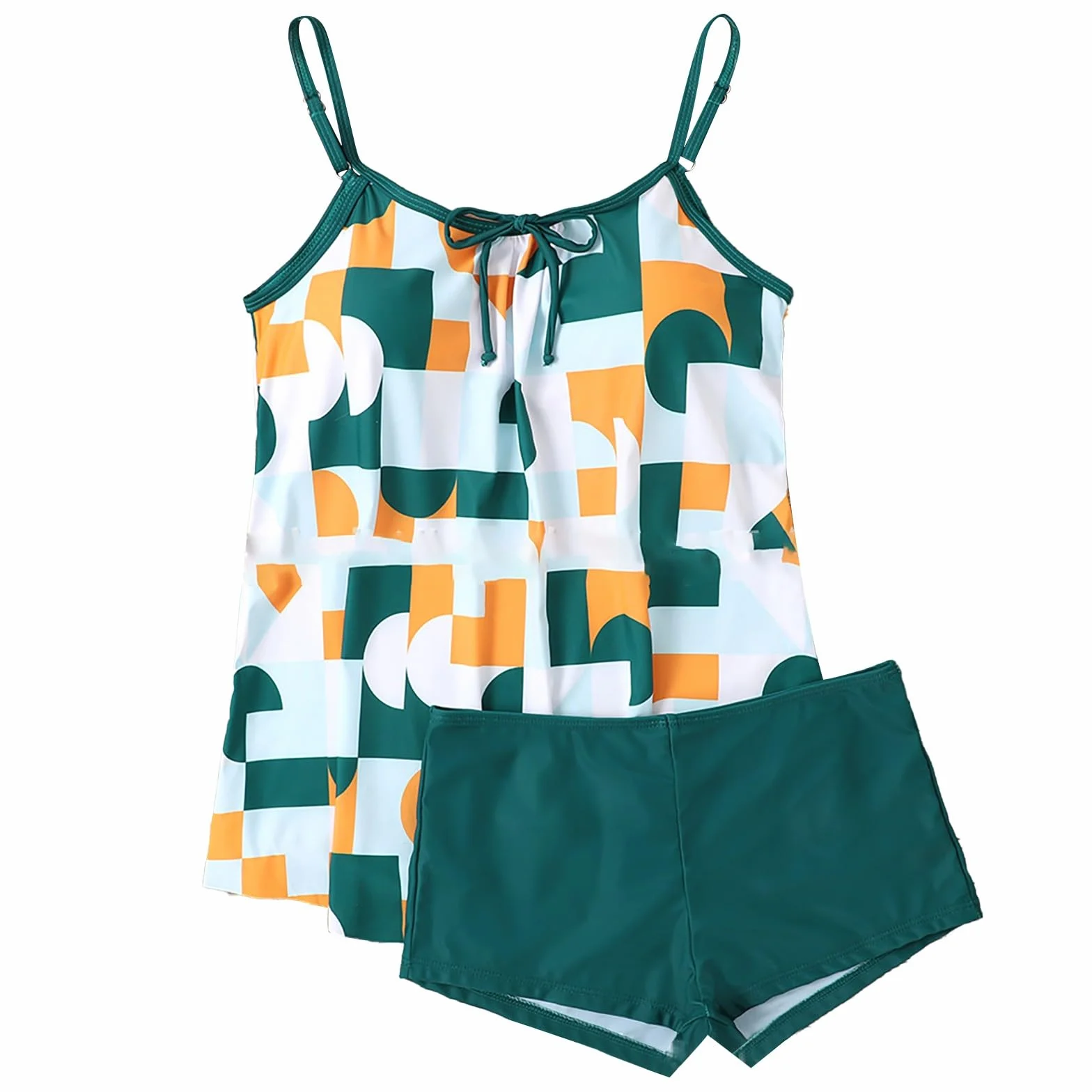 Zestawy tankini dla kobiet UK stroje kąpielowe damski nowy strój kąpielowy z rozcięciem plus size płaski narożnik bikini nadruk kostium kąpielowy 2 sztuki