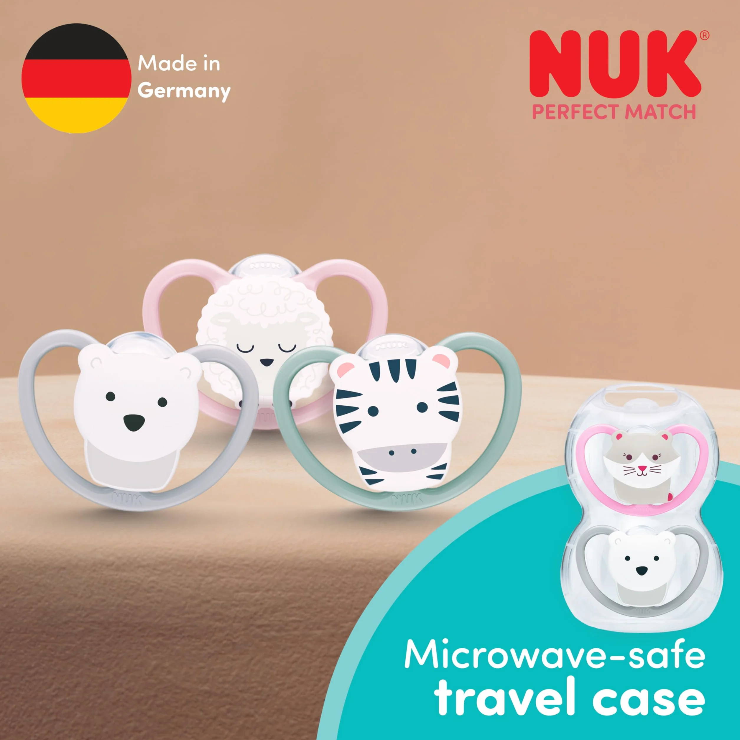NUK Perfect Match Air Smoczki | 18-36 m | Ortodontyczne smoczki wspomagające przepływ powietrza i zapobiegające odparzeniom od śliny | 95% akceptacji przez dzieci** | Różne kolory | 4 szt