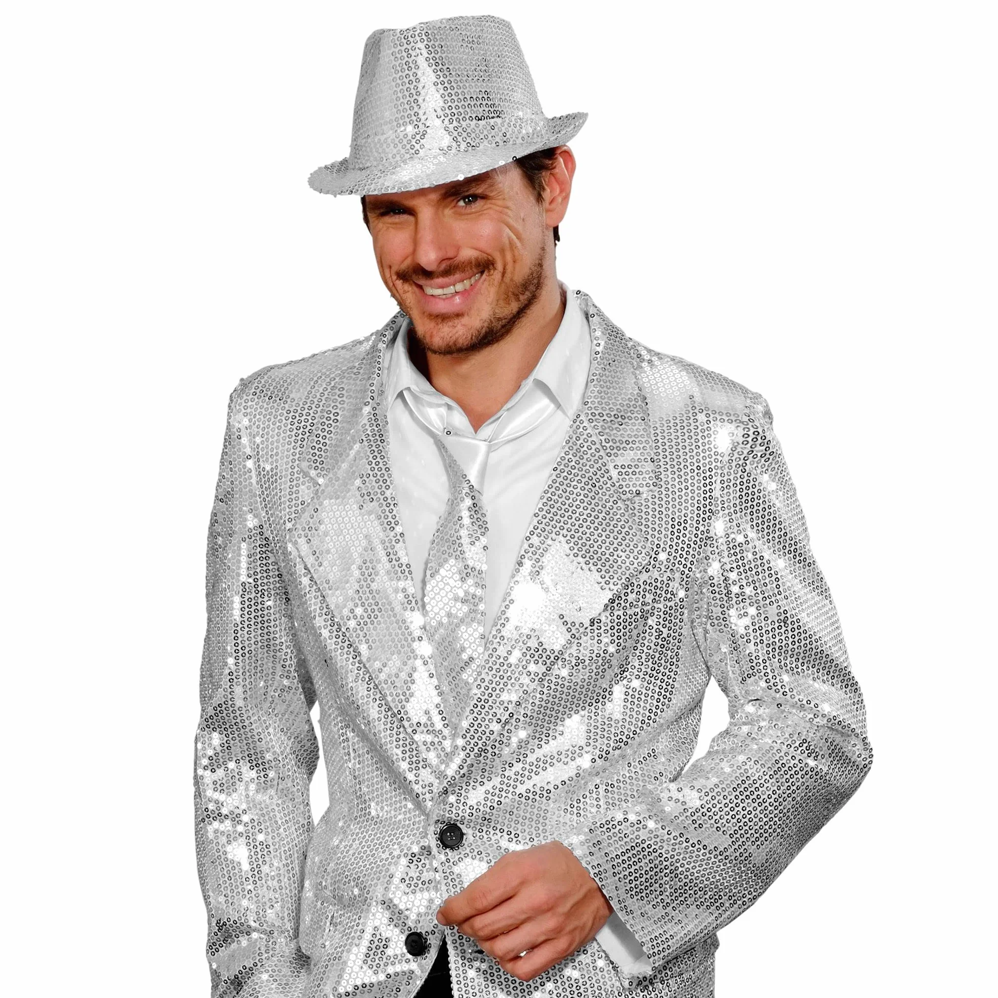 W WIDMANN MILANO Party Fashion - krawat z cekinami, błyszczący dodatek do kostiumu na dyskotekę, imprezę i karnawał