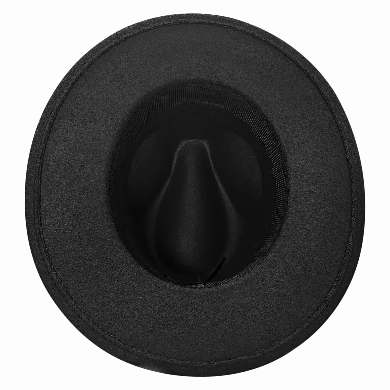 HAPPYPOP Fedora kapelusz damski, zimowy, czarny, modny, elegancki, z szerokim rondem, filcowy kapelusz na karnawał, imprezę, sesje, Oktoberfest, do baru, na festiwal