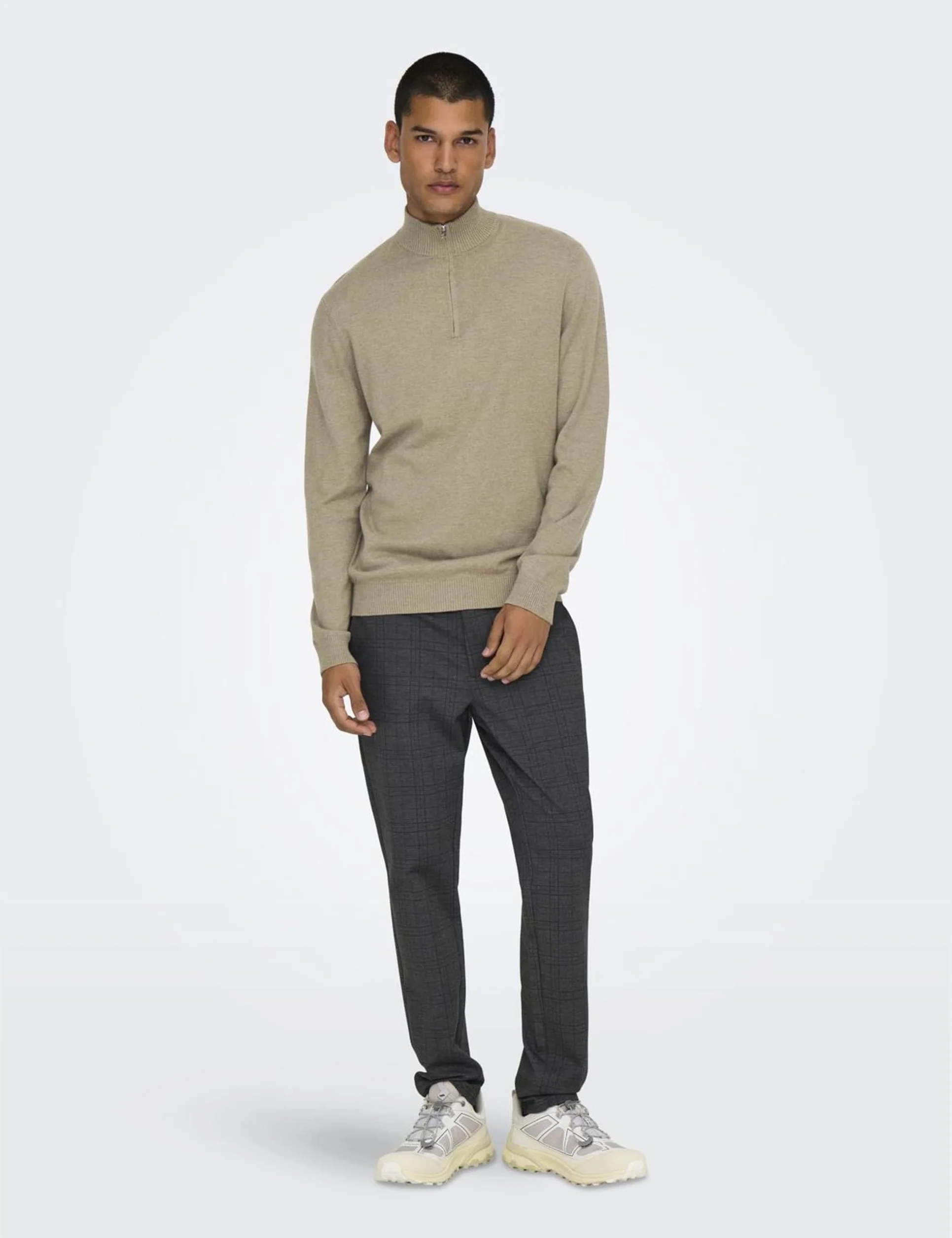 Only & Sons Sweter z dzianiny Mel Half Zip Mężczyźni
