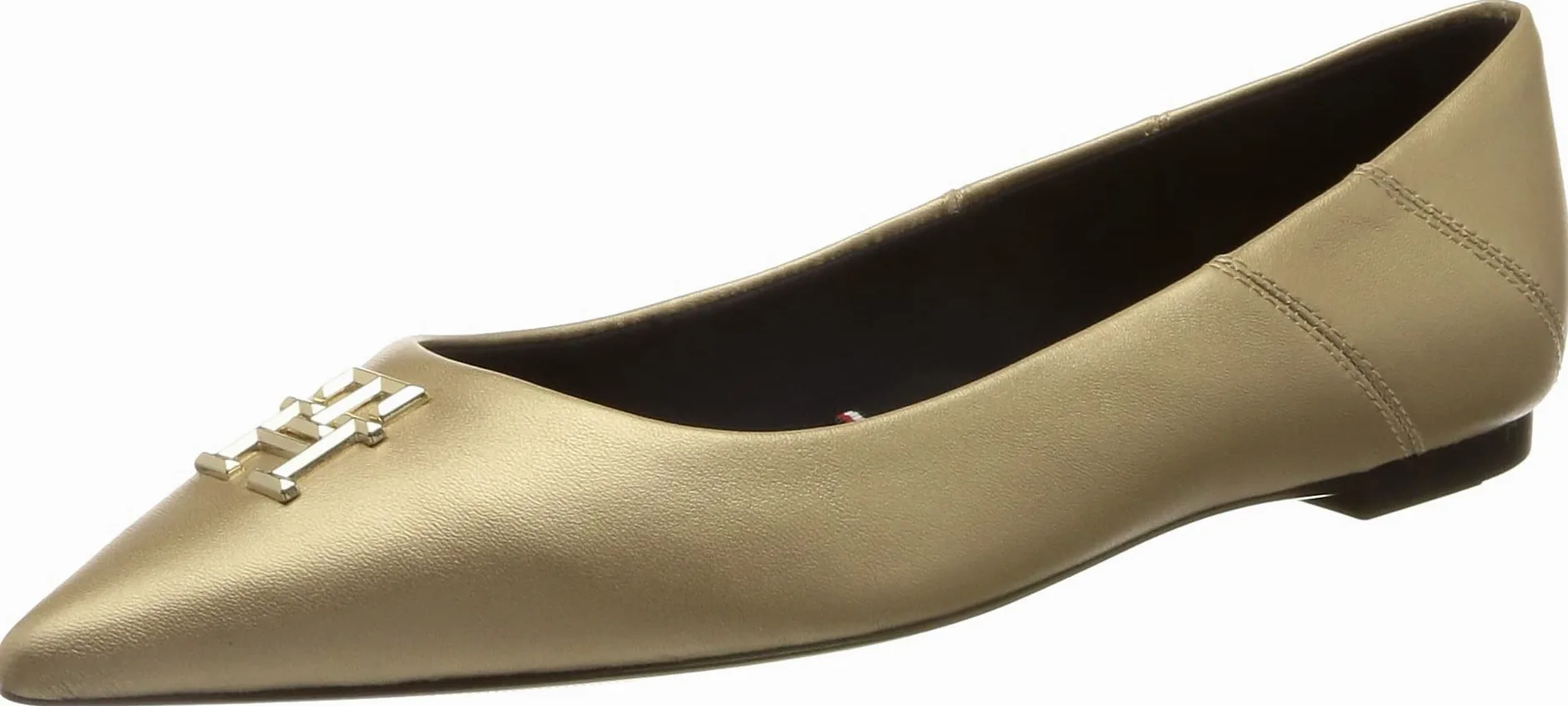 Tommy Hilfiger Kobiety Pointy Chic Ballerina Gold Fw0fw07047Baleriny