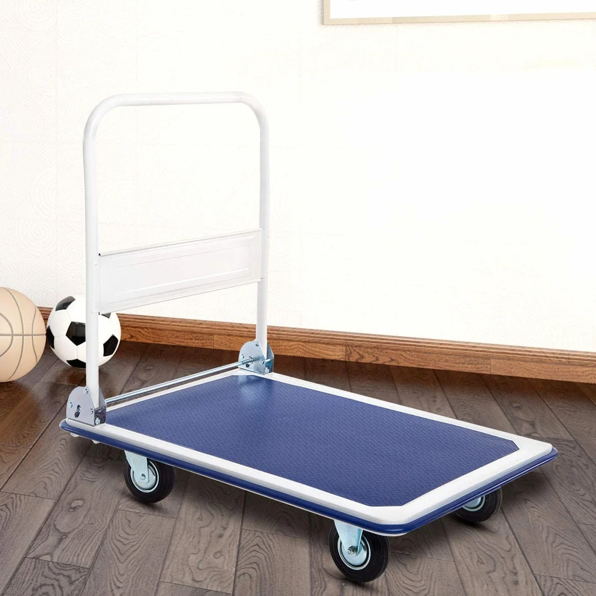 COSTWAY Wózek platformowy 300 kg, składany, wózek transportowy, wózek transportowy, 90 x 60 cm, składany wózek z powłoką antypoślizgową, metalowy